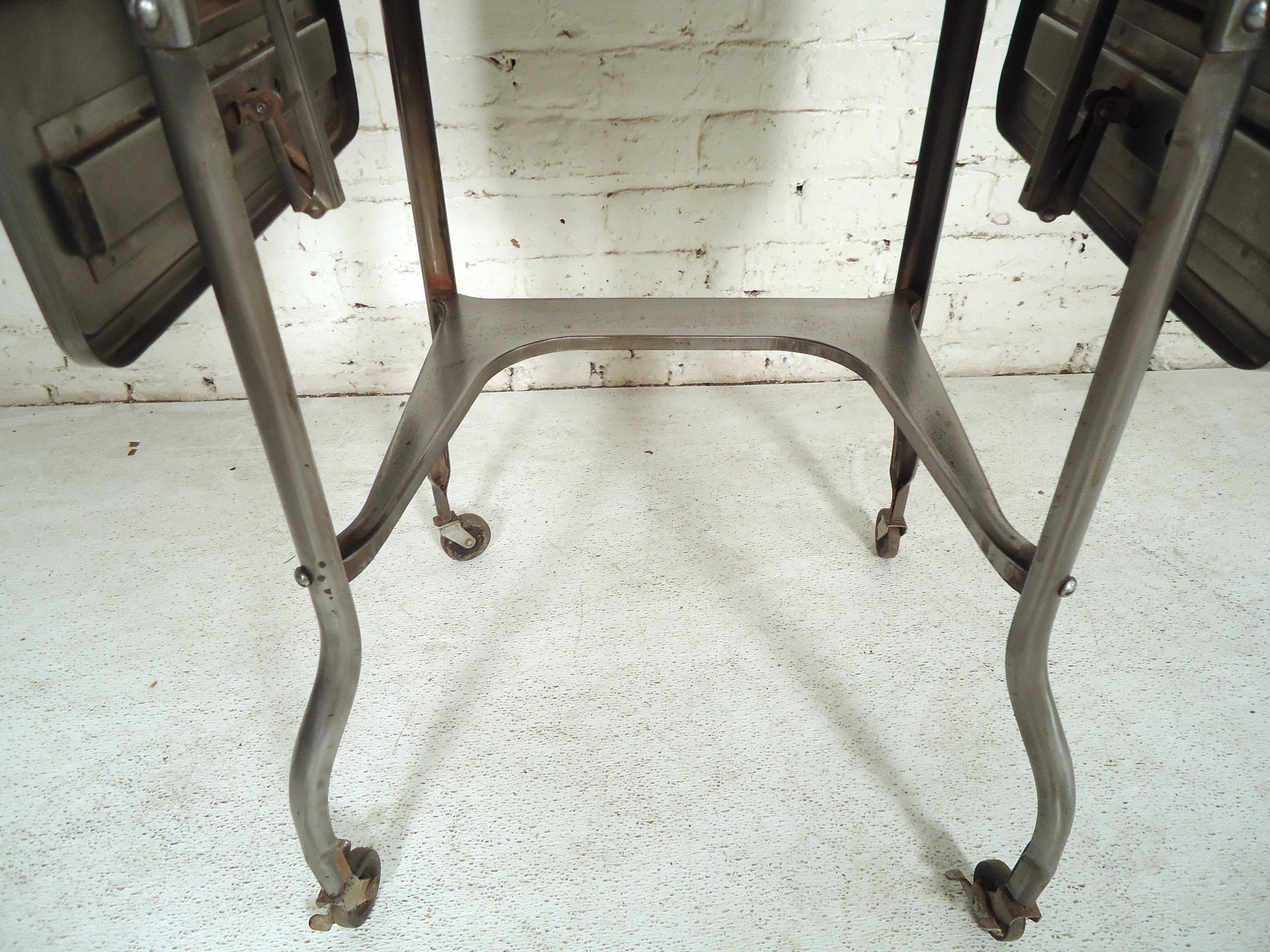 Refinished Industrial Side Table For Sale 2
