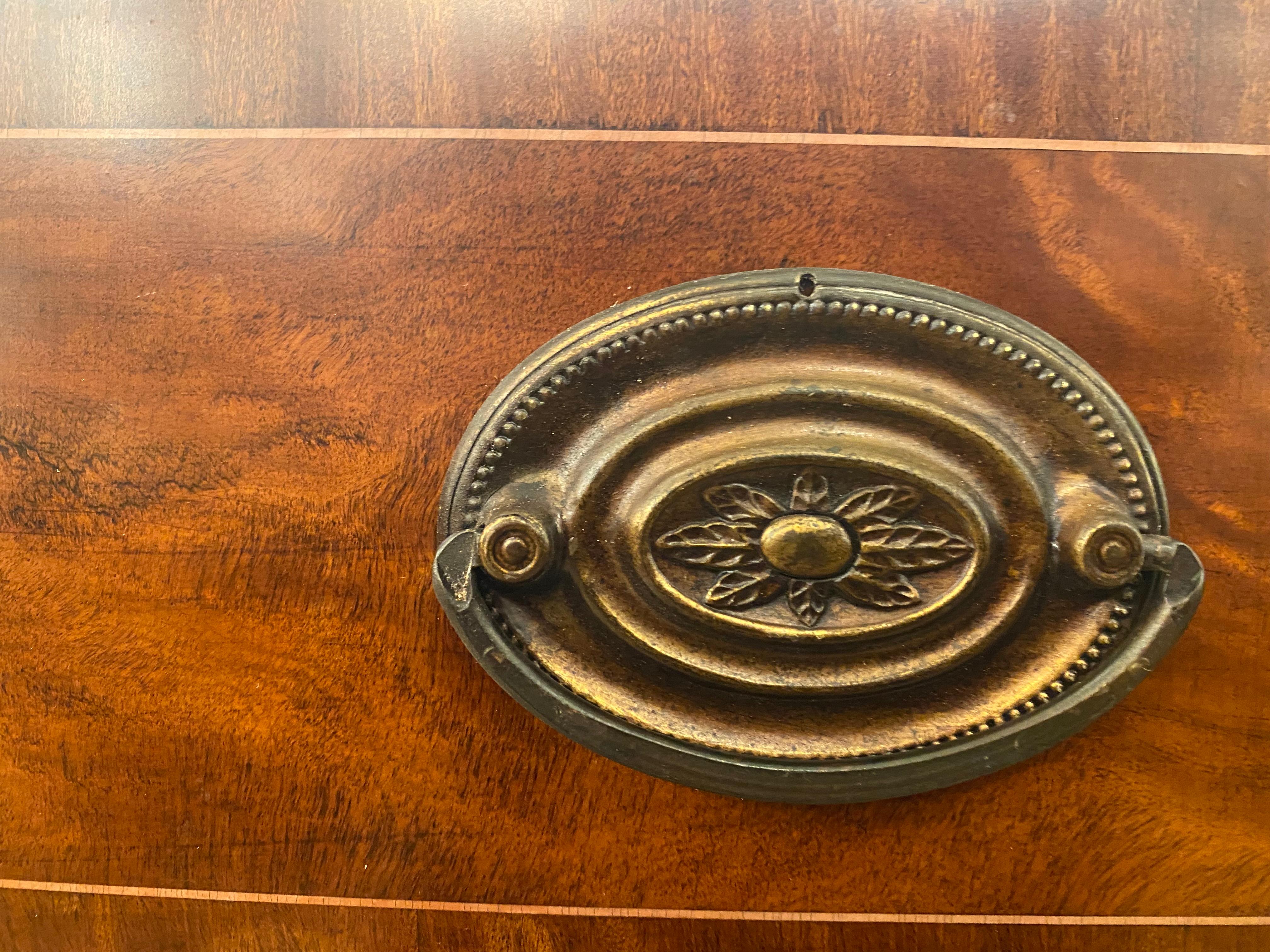 Refinished Inlaid Mahogany Dresser w/ 6 Drawers + Brass Hardware by John Stuart 11