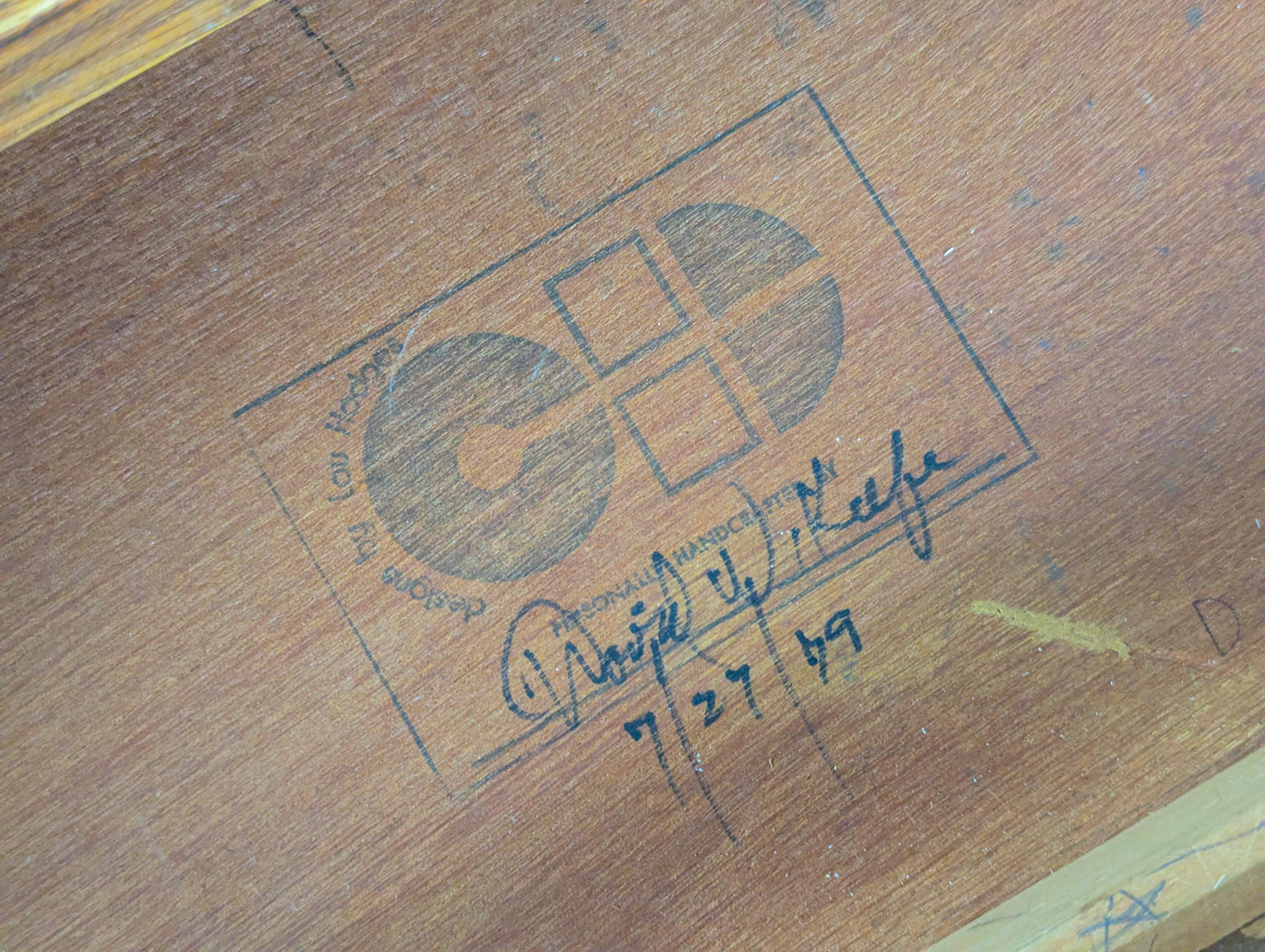 Mid Century Lou Hodges Handcrafted Oak Desk for California Design Group, c1970s 10