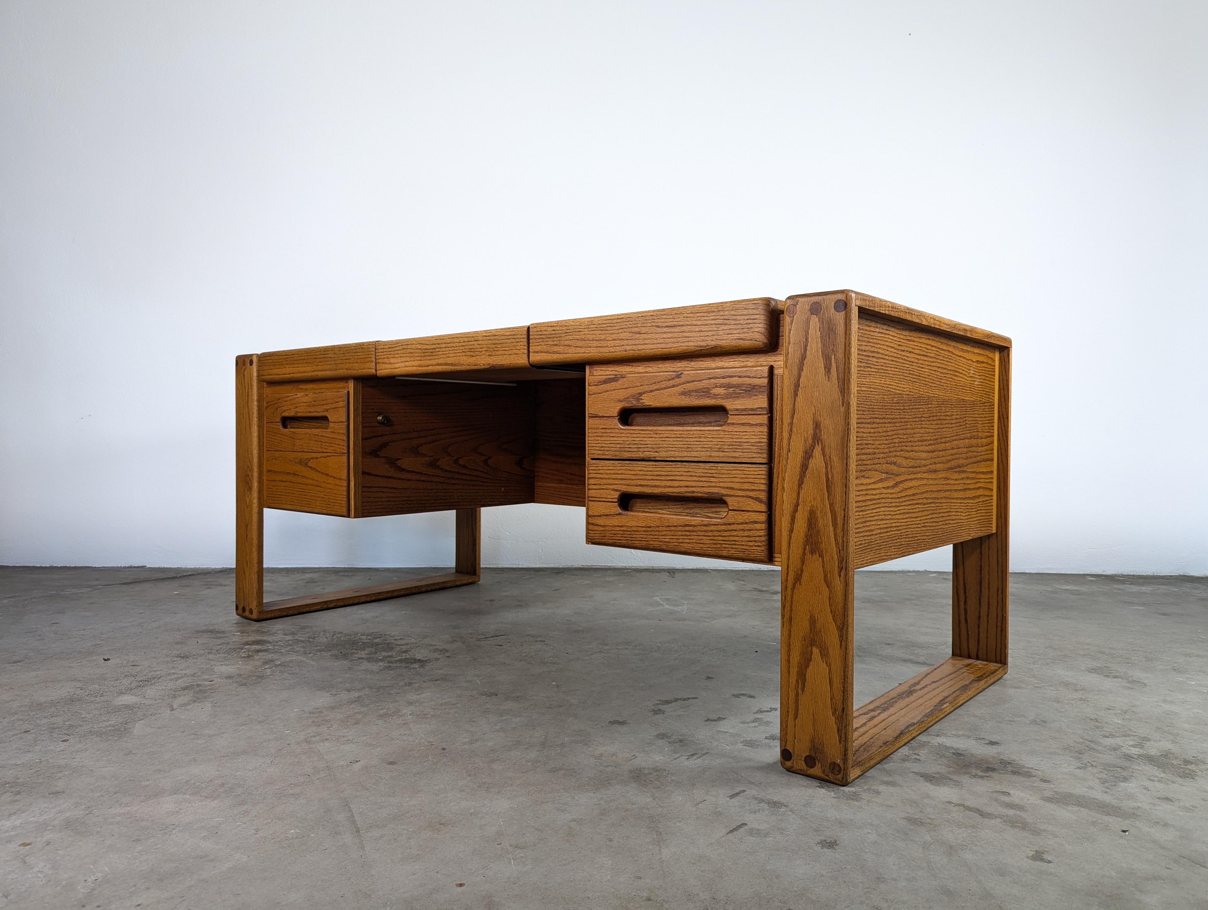 Mid-Century Modern Mid Century Lou Hodges Handcrafted Oak Desk for California Design Group, c1970s