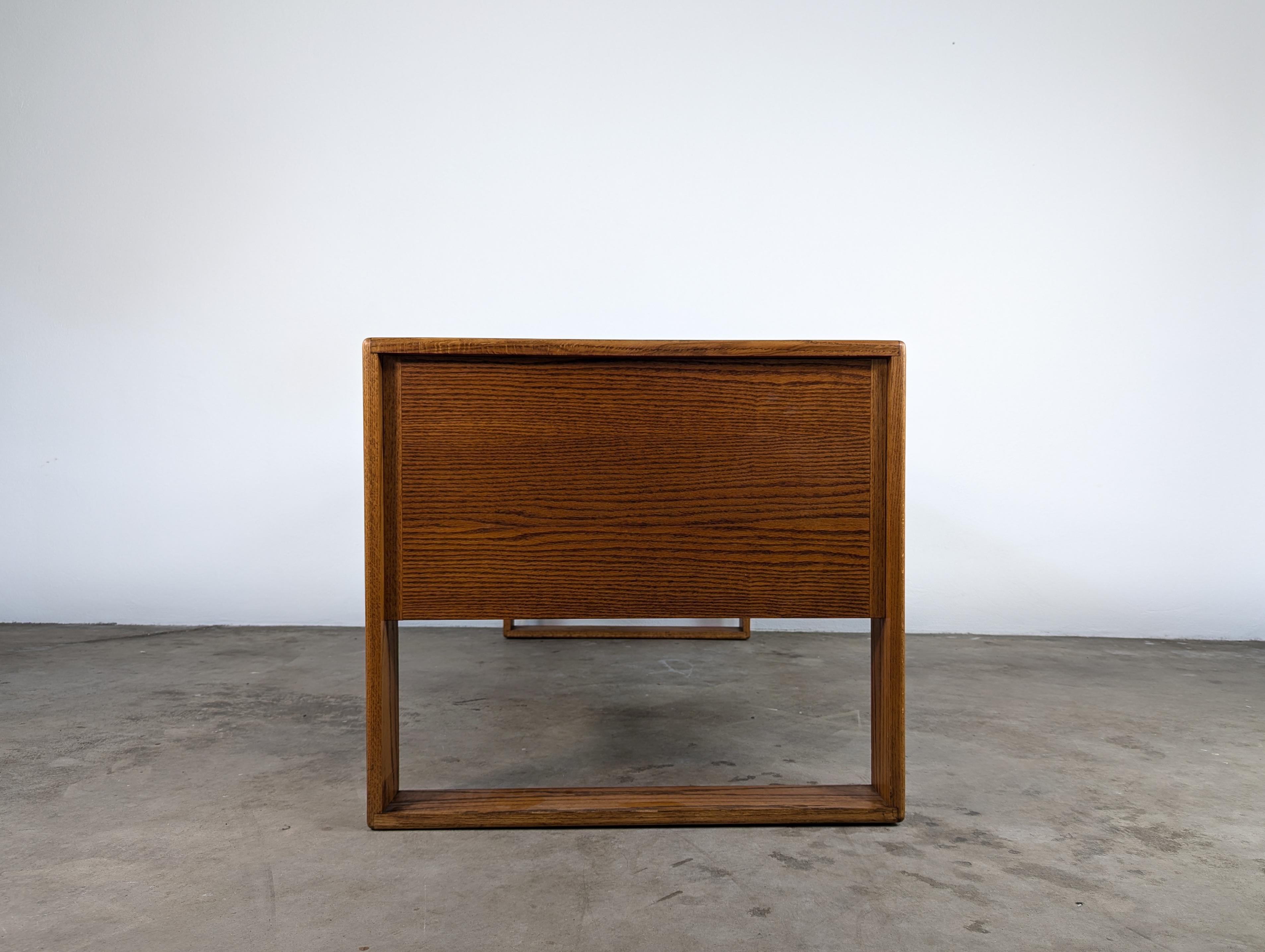 Late 20th Century Mid Century Lou Hodges Handcrafted Oak Desk for California Design Group, c1970s