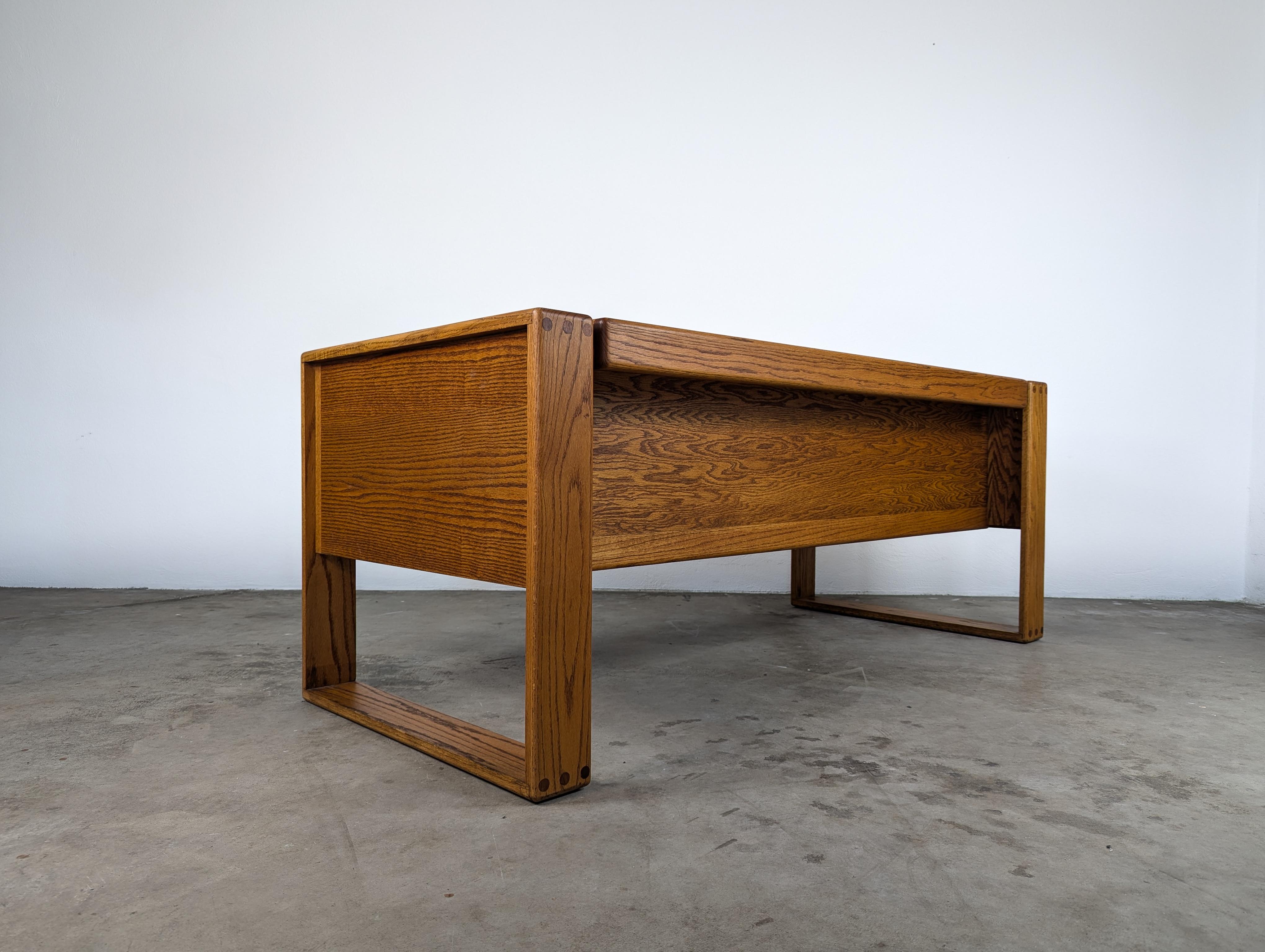 Mid Century Lou Hodges Handcrafted Oak Desk for California Design Group, c1970s 2