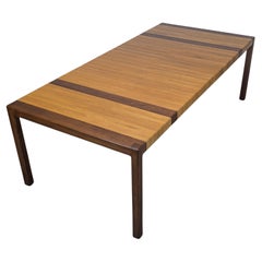 Refinished Lou Hodges Handcrafted Oak Dining Table for California Design Group