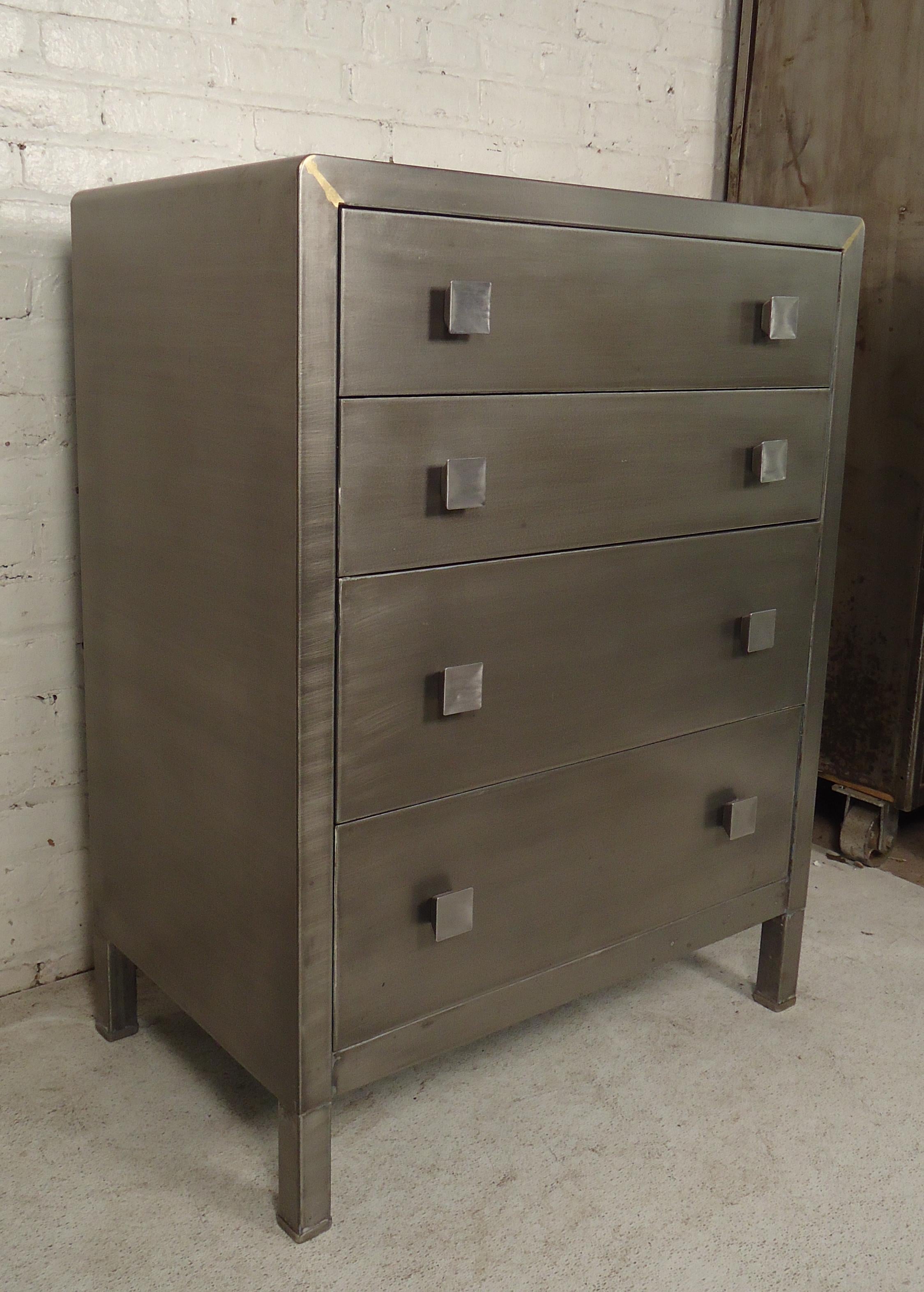 Tall dresser refinished in a bare metal style.

(Please confirm item location - NY or NJ - with dealer).
   