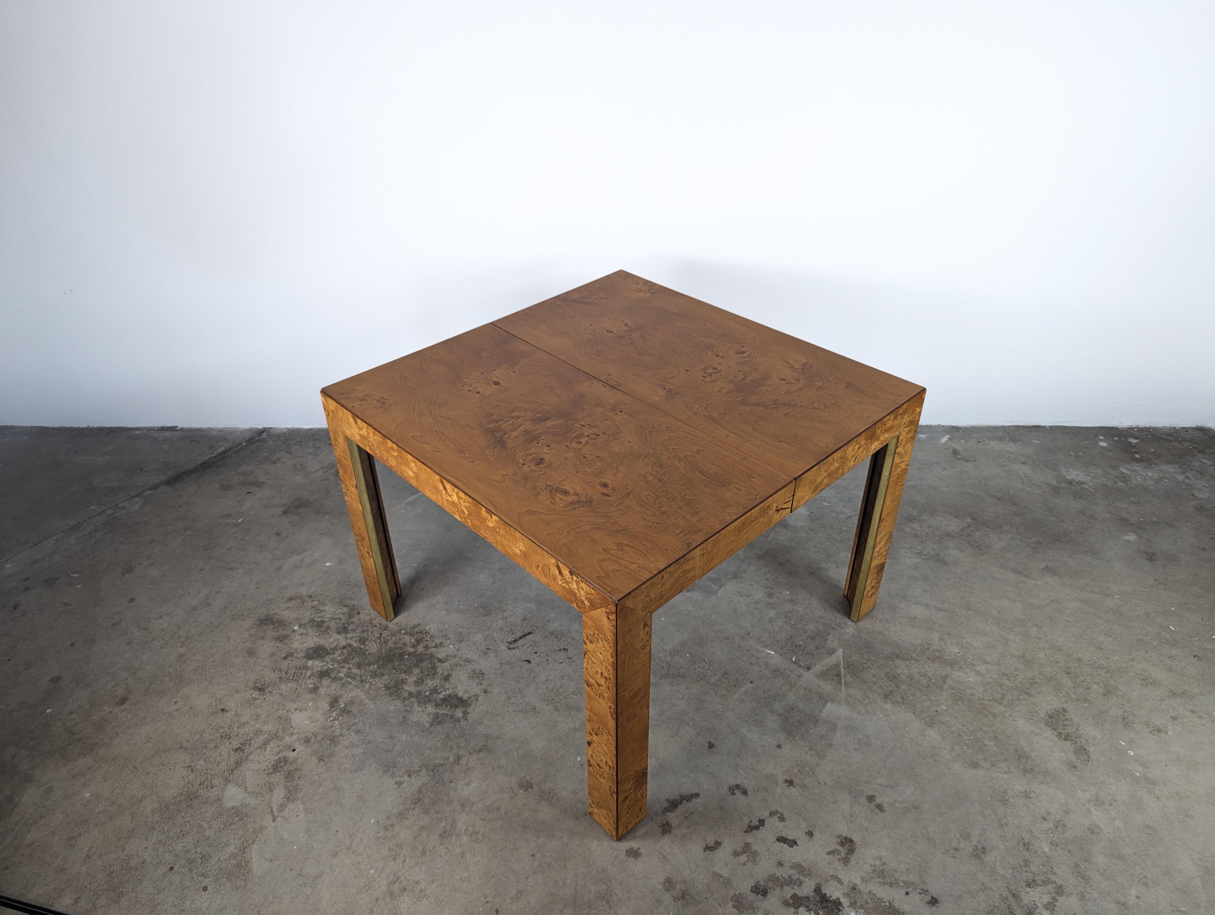 Refinished Mid Century Burlwood Extendable Dining Table by Thomasville, c1970s 3
