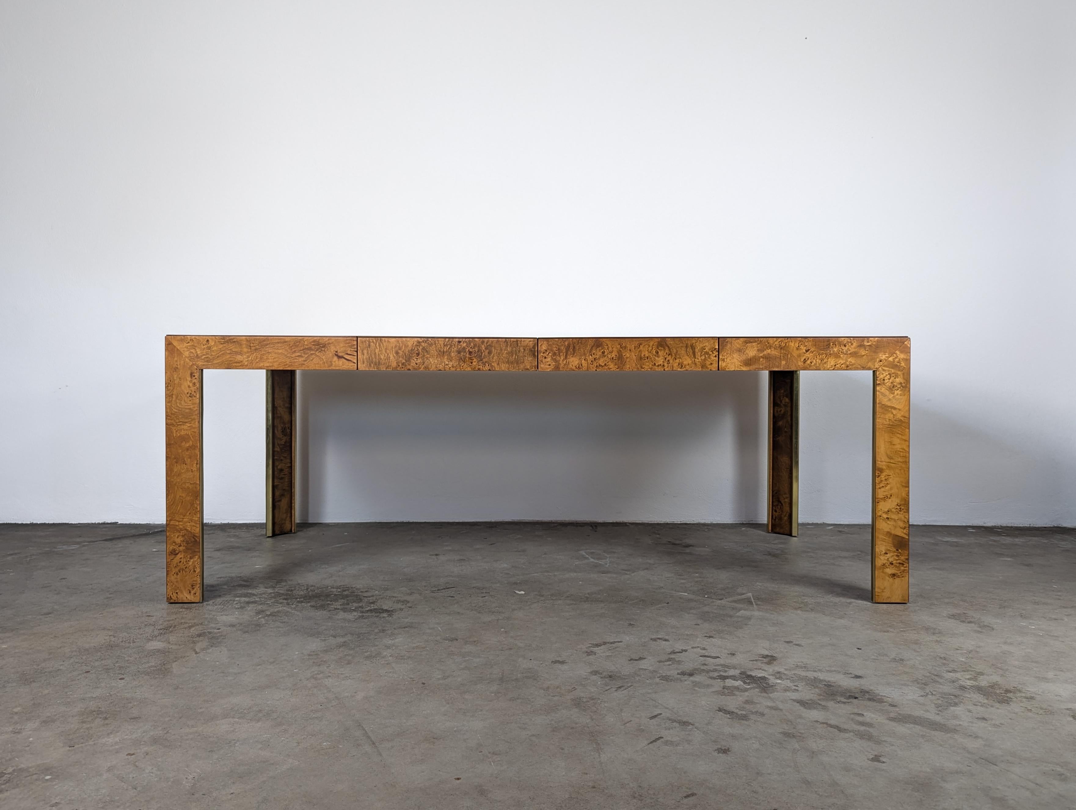 Refinished Mid Century Burlwood Extendable Dining Table by Thomasville, c1970s 5
