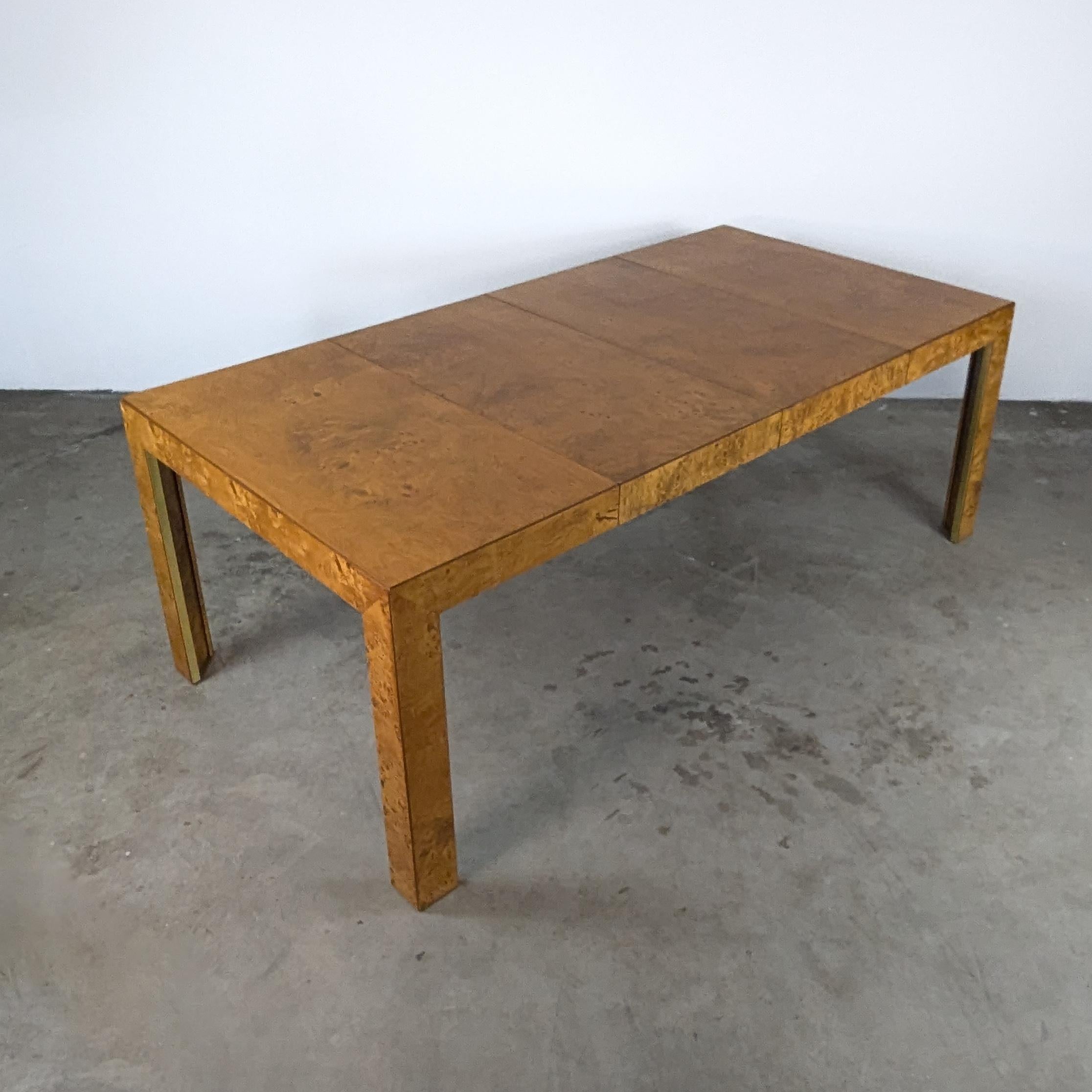 Refinished Mid Century Burlwood Extendable Dining Table by Thomasville, c1970s 9