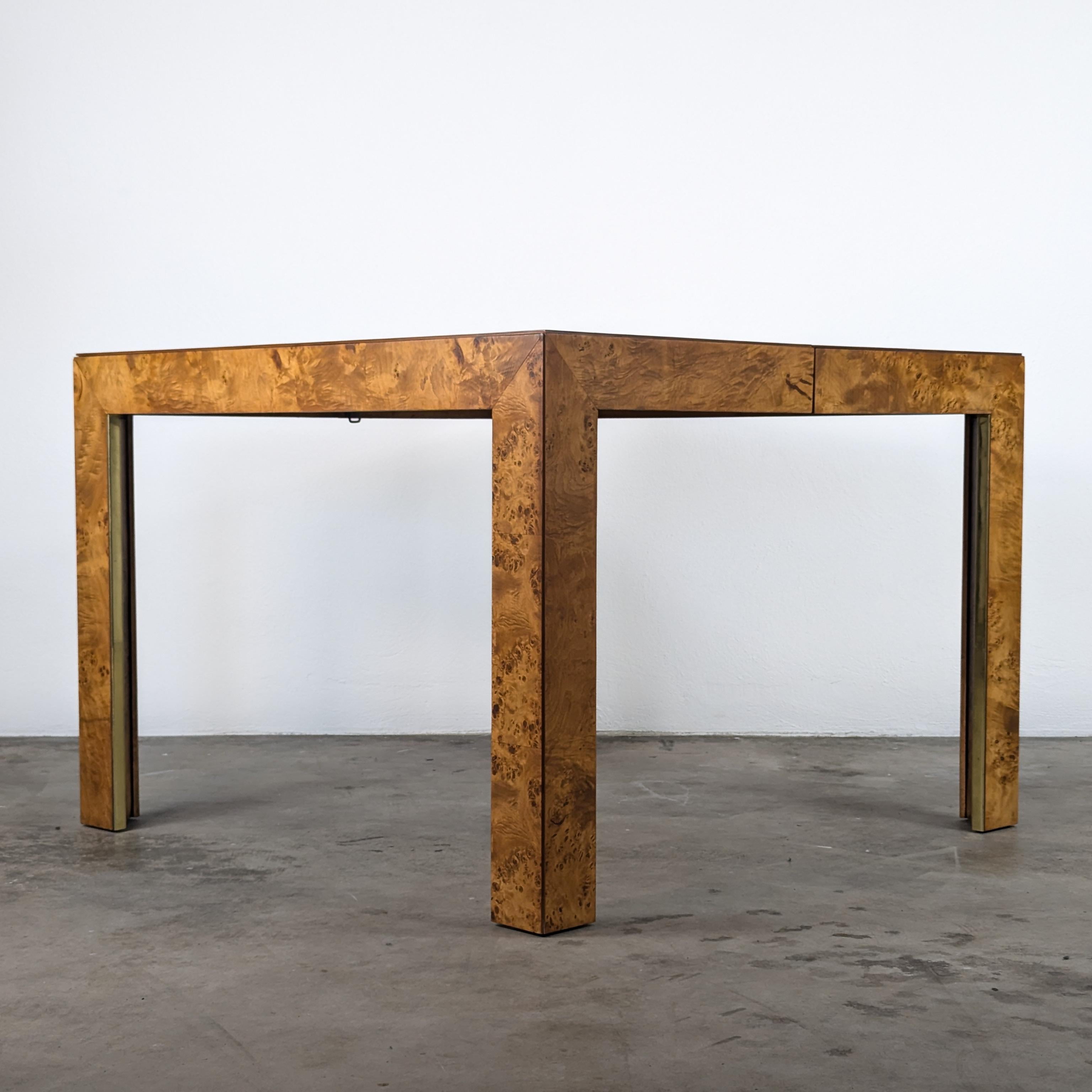 Refinished Mid Century Burlwood Extendable Dining Table by Thomasville, c1970s 10