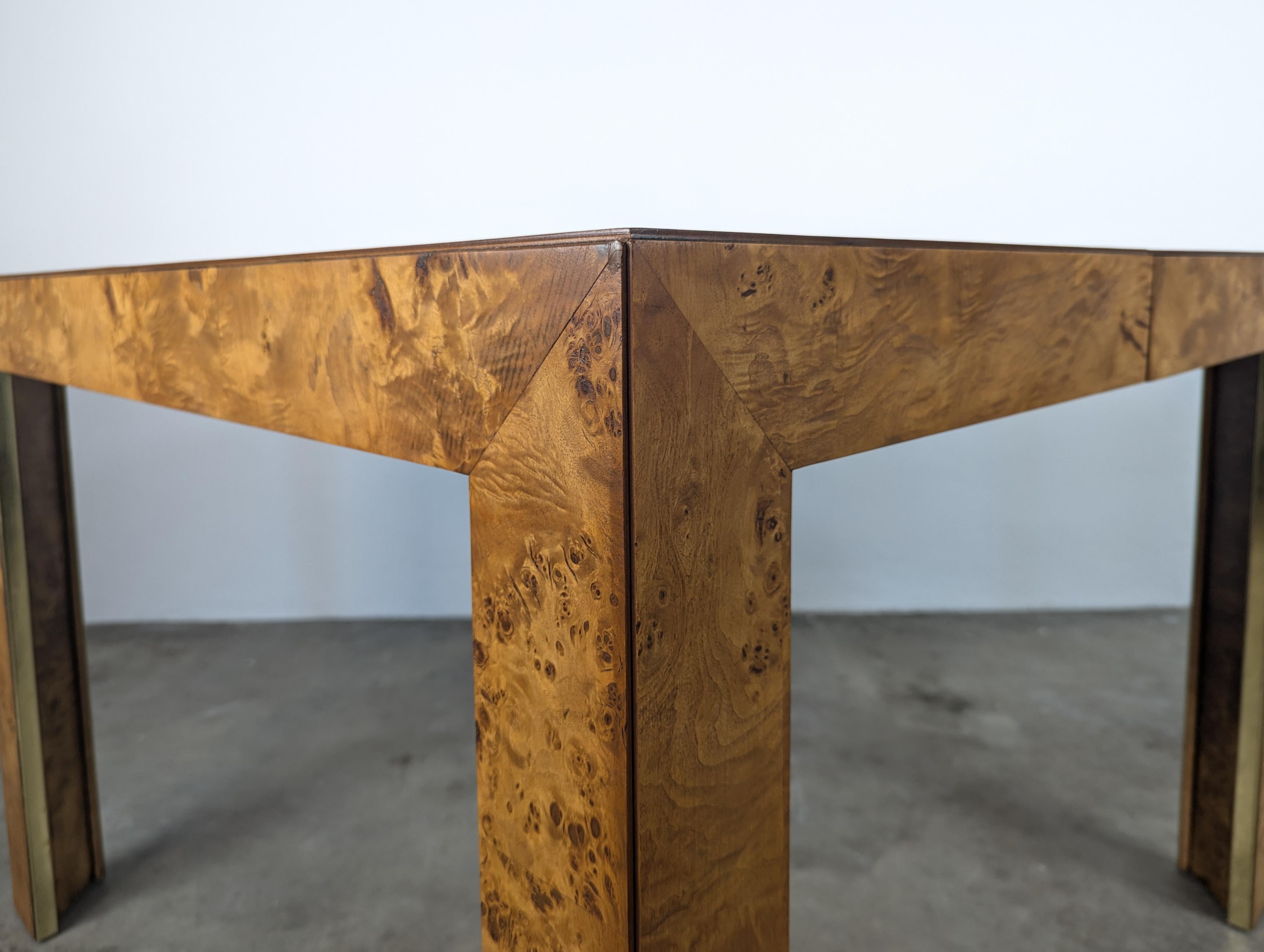Refinished Mid Century Burlwood Extendable Dining Table by Thomasville, c1970s 1