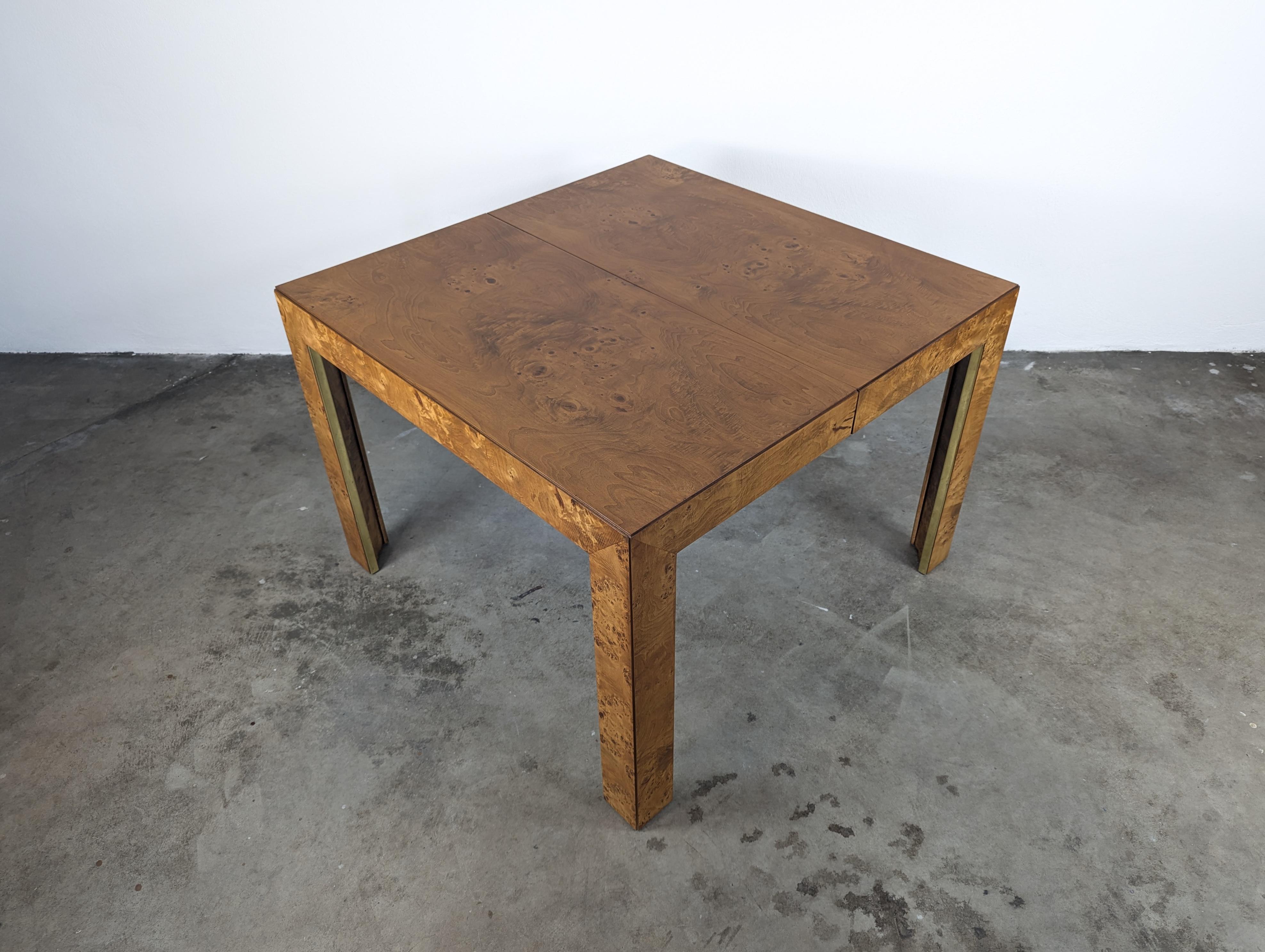 Refinished Mid Century Burlwood Extendable Dining Table by Thomasville, c1970s 2