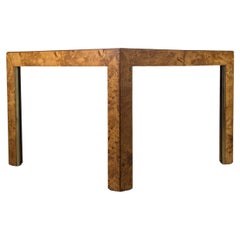 Refinished Mid Century Burlwood Extendable Dining Table by Thomasville, c1970s
