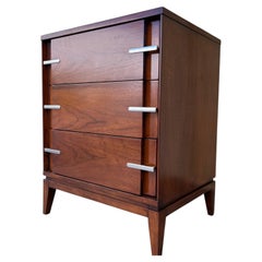 Refinished Mid Century Modern 3 Drawer Dresser by Basic White Furniture. C 1960s