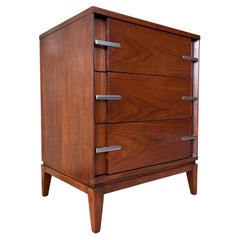 Refinished Mid Century Modern 3 Drawer Dresser by Basic White Furniture. C 1960s