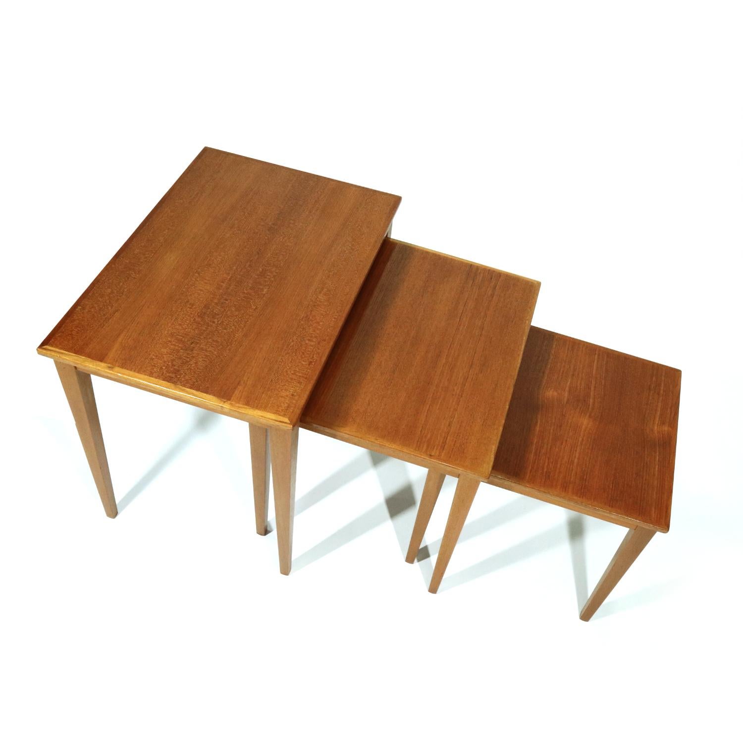 Mid-20th Century Refinished Mid-Century Modern Danish Teak Nesting Tables