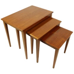 Vintage Refinished Mid-Century Modern Danish Teak Nesting Tables