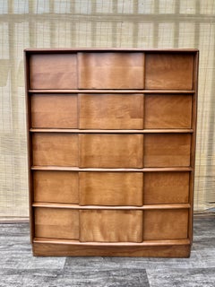 Refinished Mid Century Modern Highboy Dresser by Heywood Wakefield Co. C 1950s