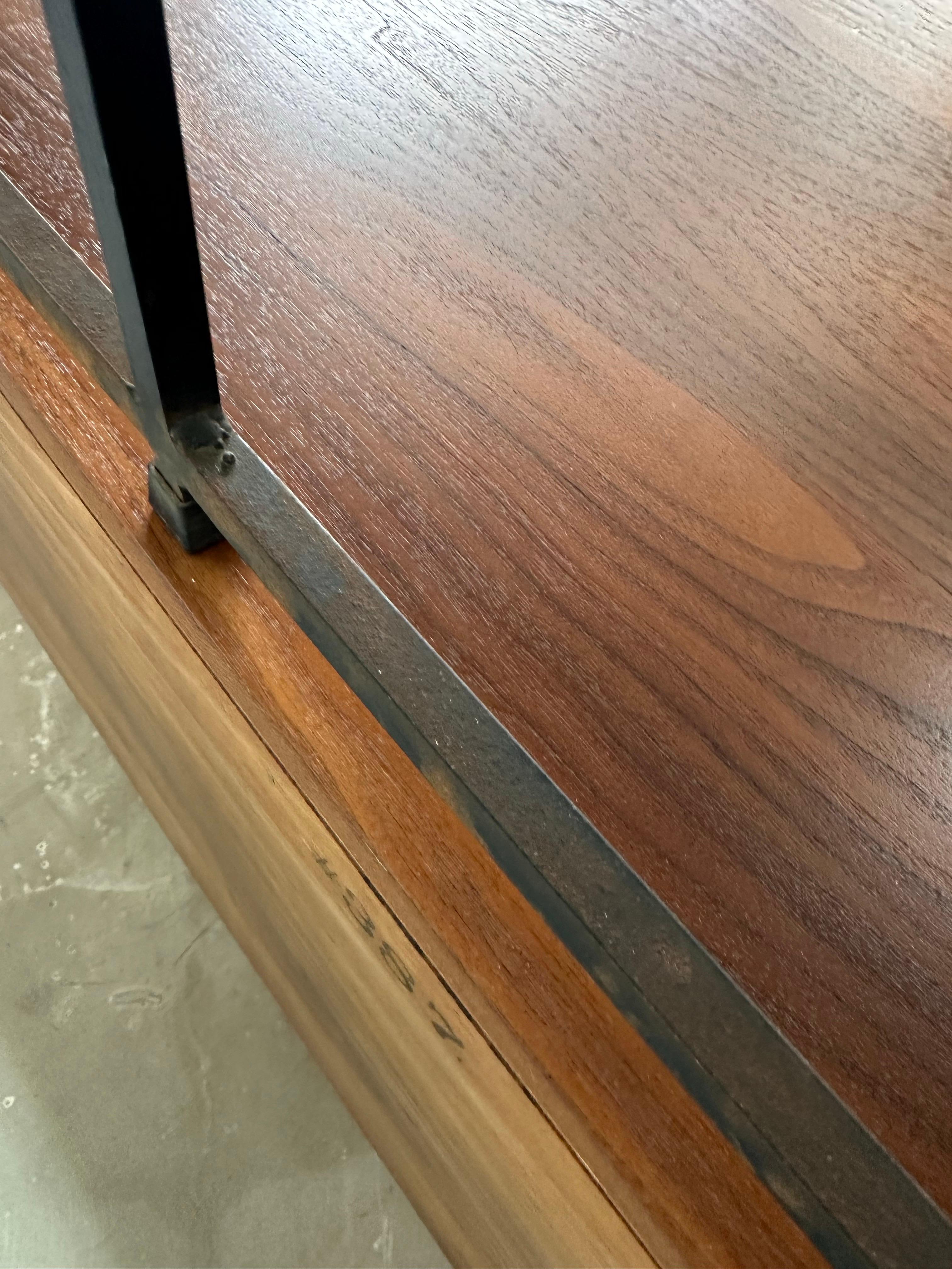 Refinished Mid Century Modern Stanley Walnut and Rosewood Wall Unit, 2 Piece 9