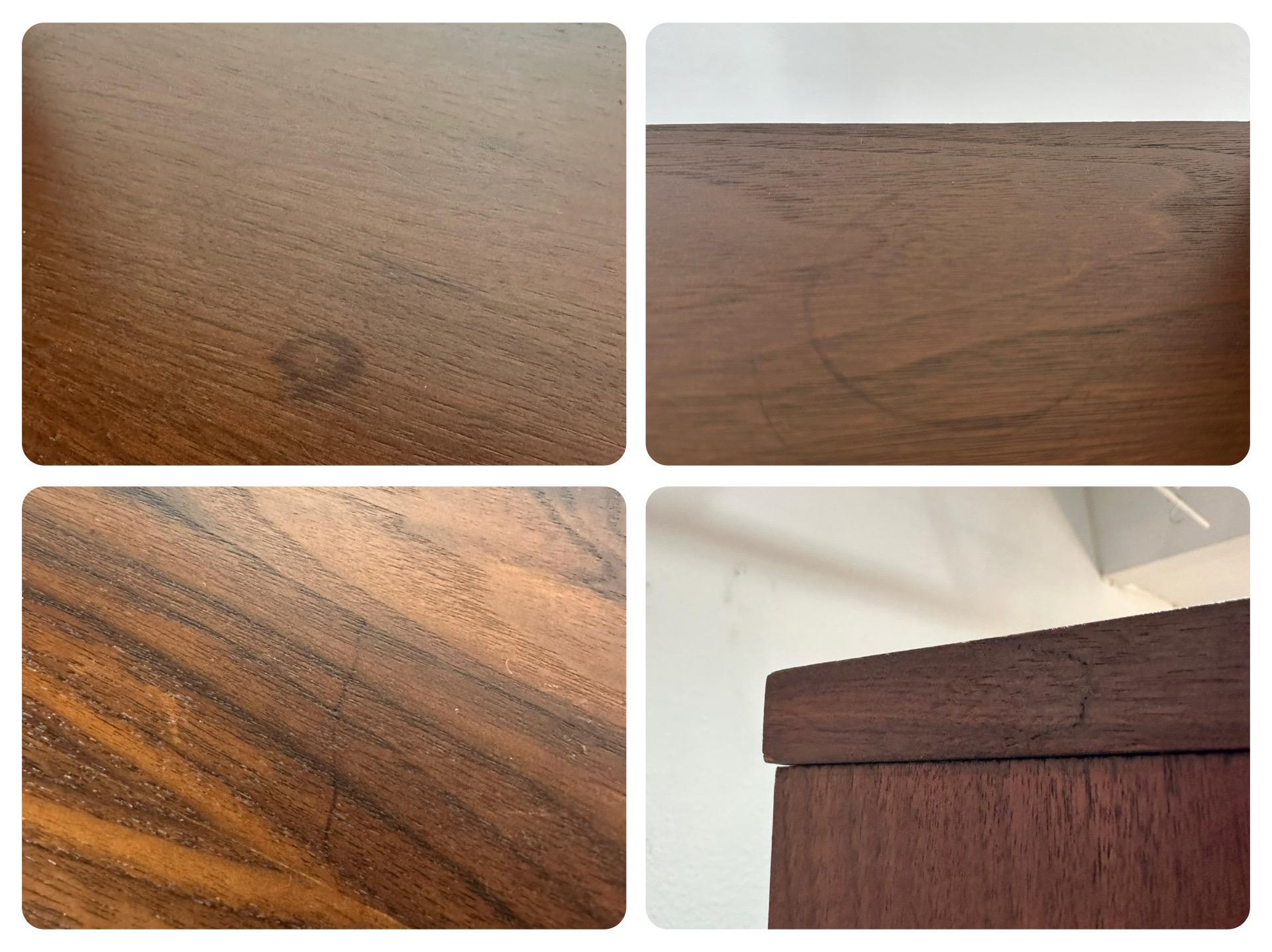 Refinished Mid Century Modern Stanley Walnut and Rosewood Wall Unit, 2 Piece 10