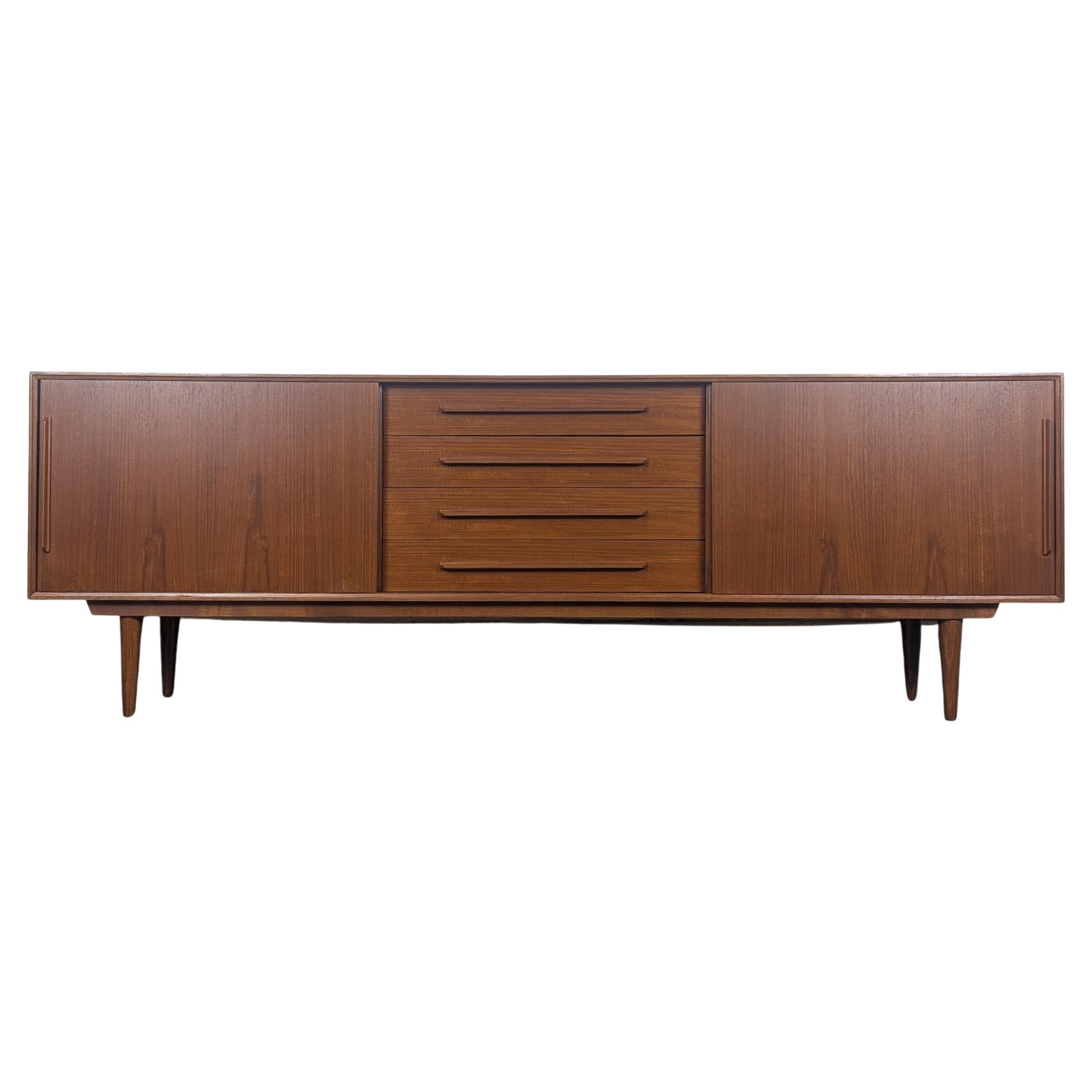Refinished Mid Century Modern Teak Credenza, c1960s