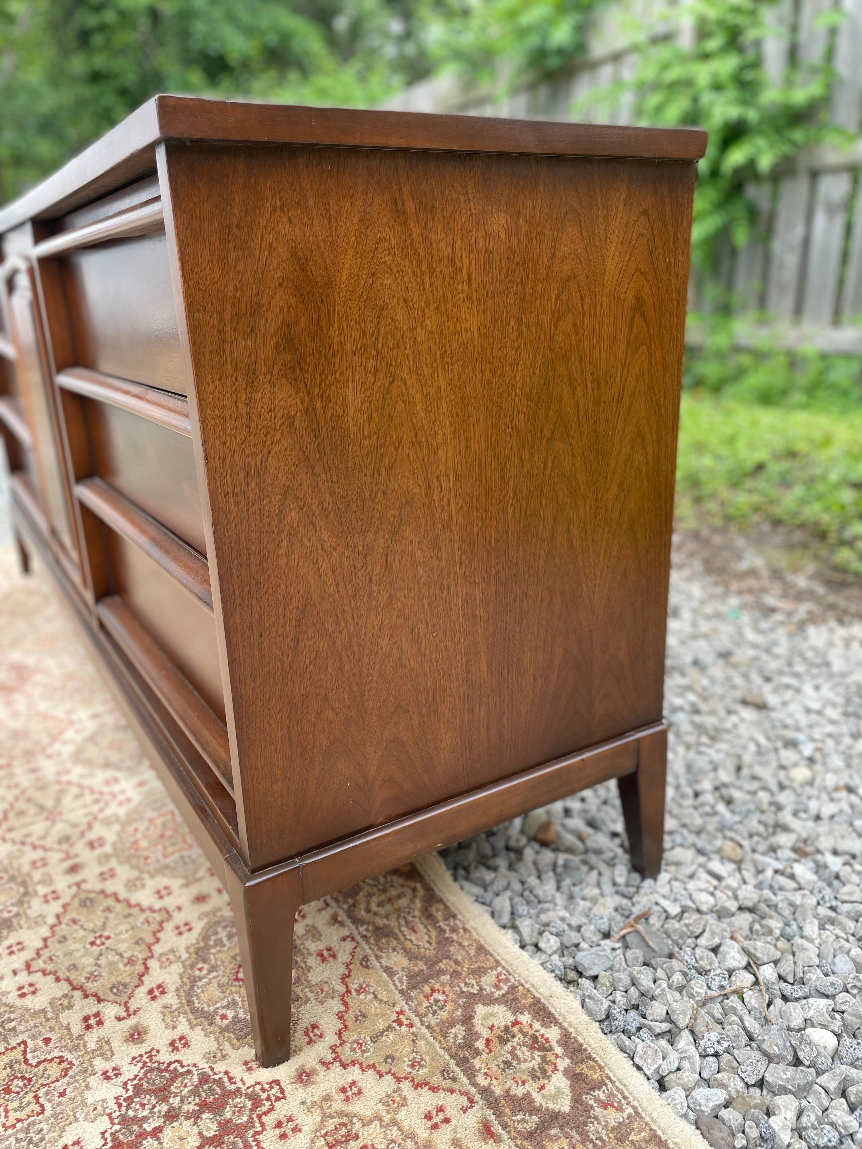 Refinished Mid-Century Modern Walnut Dresser 2