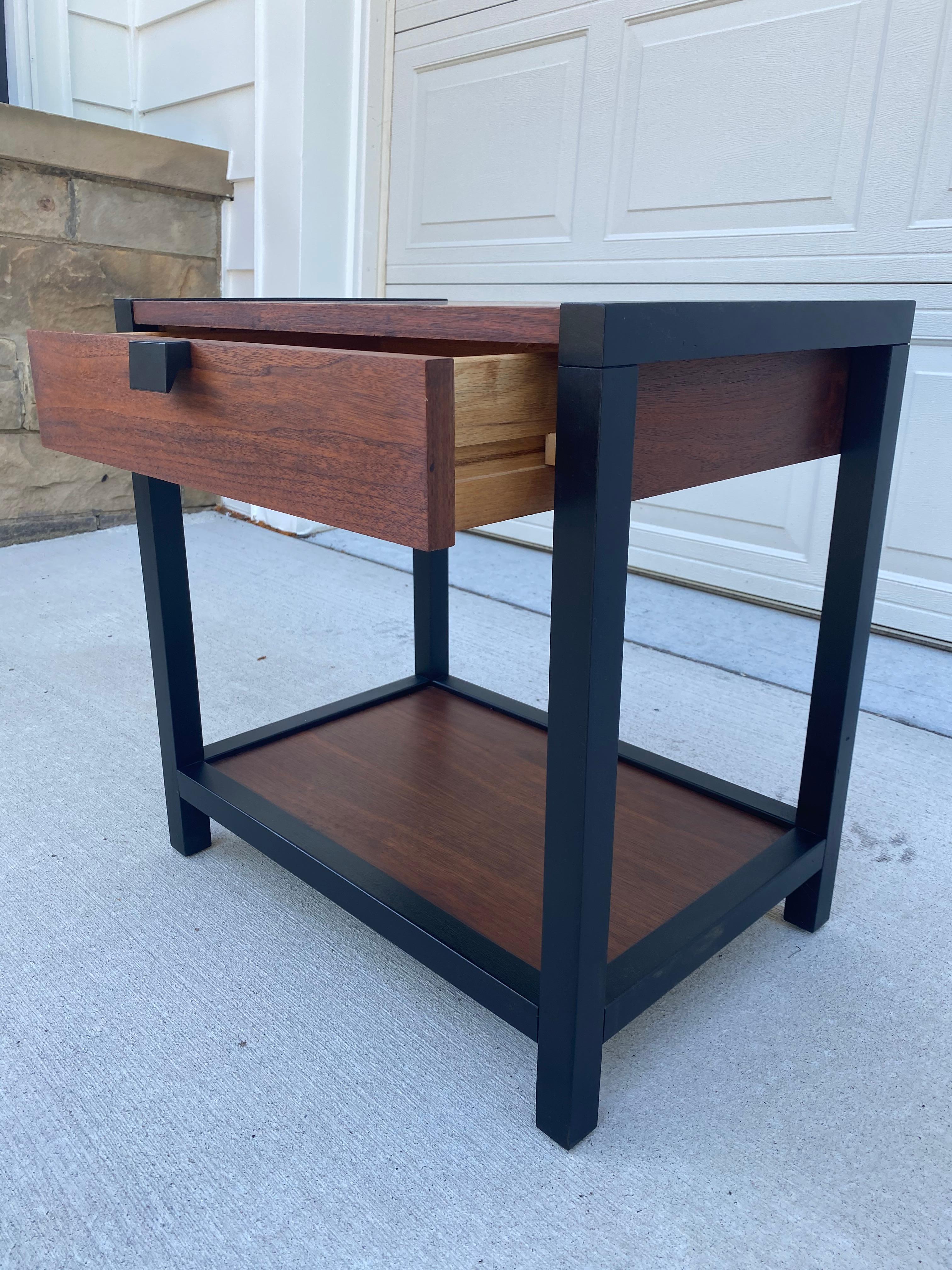 Refinished Milo Baughman for Directional Gentleman's Nightstand In Good Condition In Medina, OH