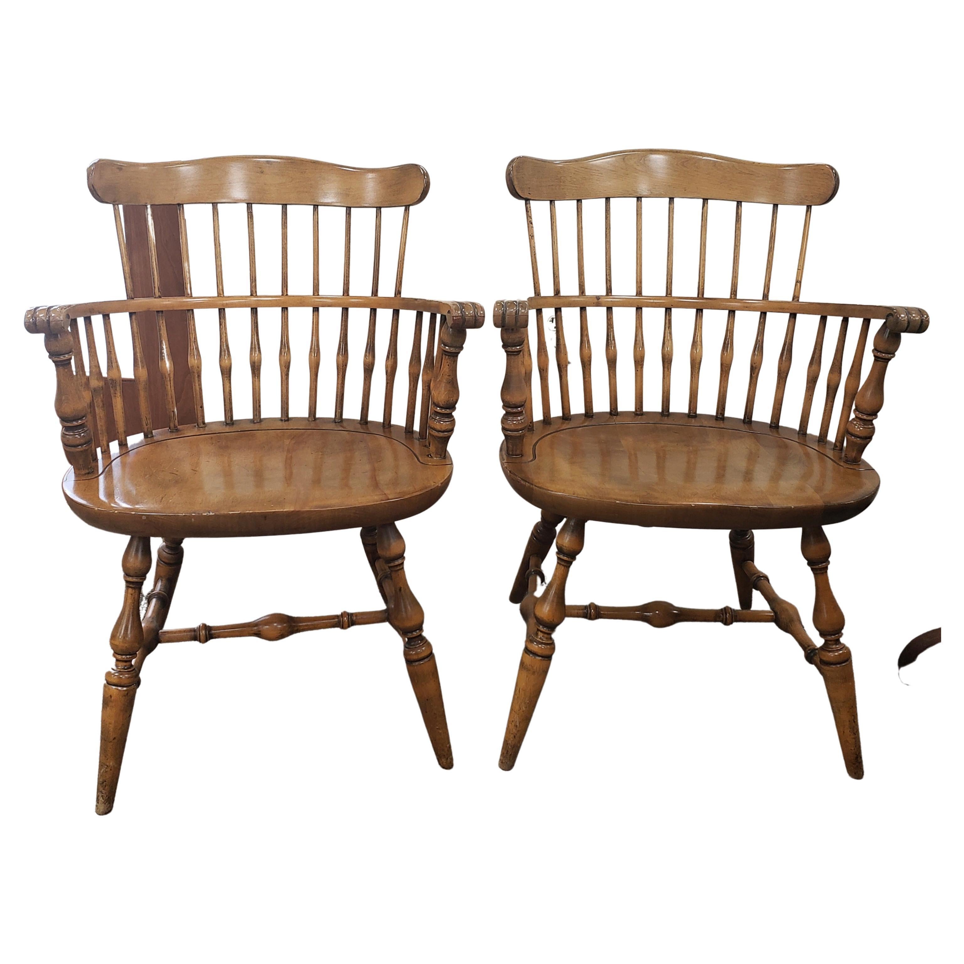 American Refinished Nichols and Stone Maple Comb Back Maple Windsor Armchair For Sale
