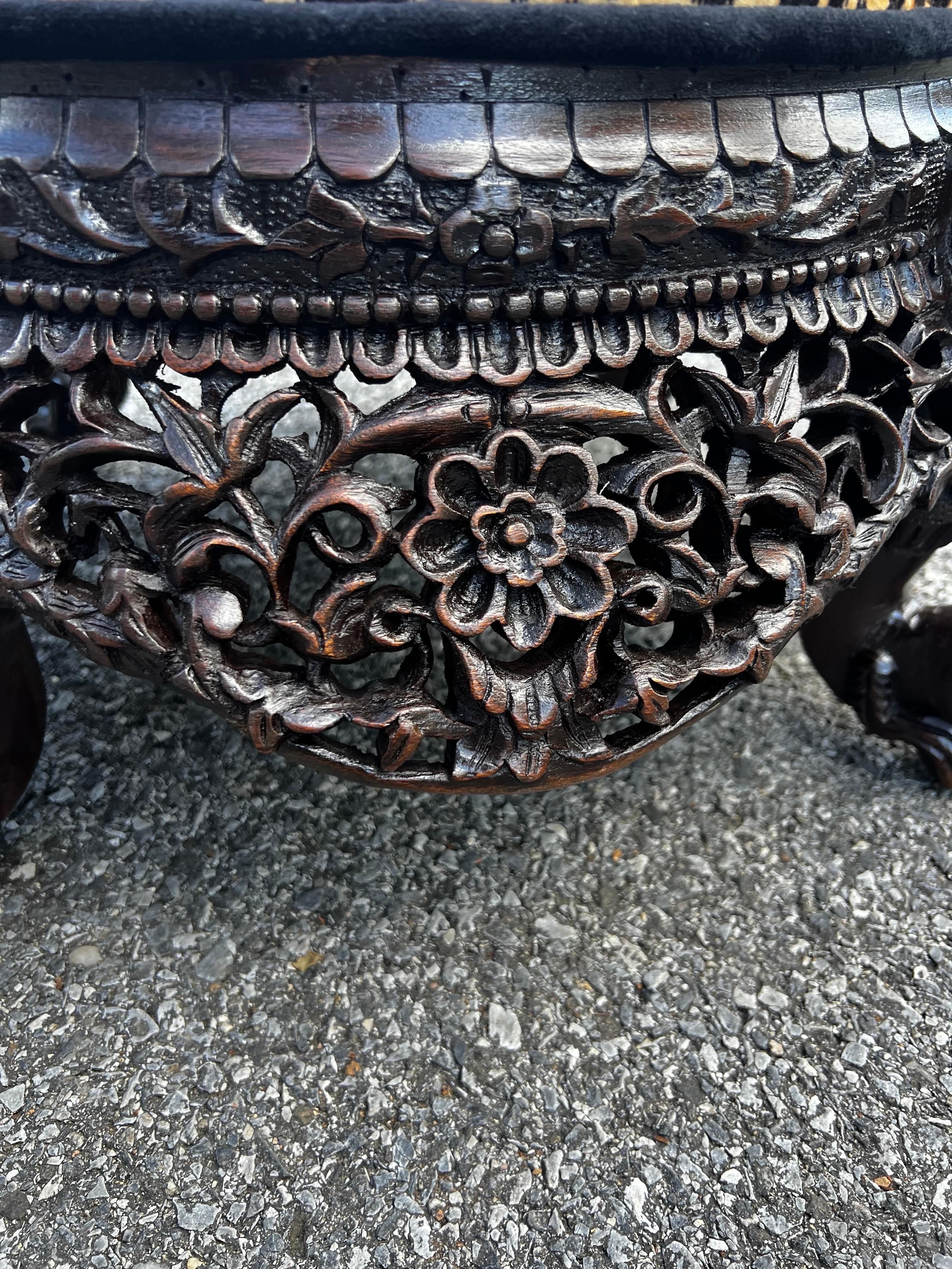 Refinished Pair Late 19th Century Anglo-Indian Hand-Carved Cheetah Stools  For Sale 7