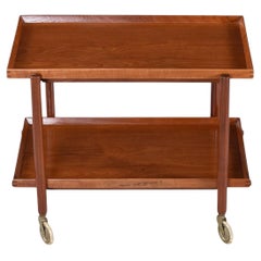 Refinished Poul Hundevad Danish Teak Expanding Bar Cart from the 1960s