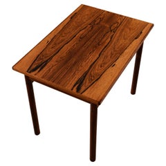 Refinished Rectangular Mid-Century Modern Danish Rosewood Side Table