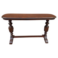 Refinished St John Jacobean Style Walnut Library Console Table, Circa 1920s