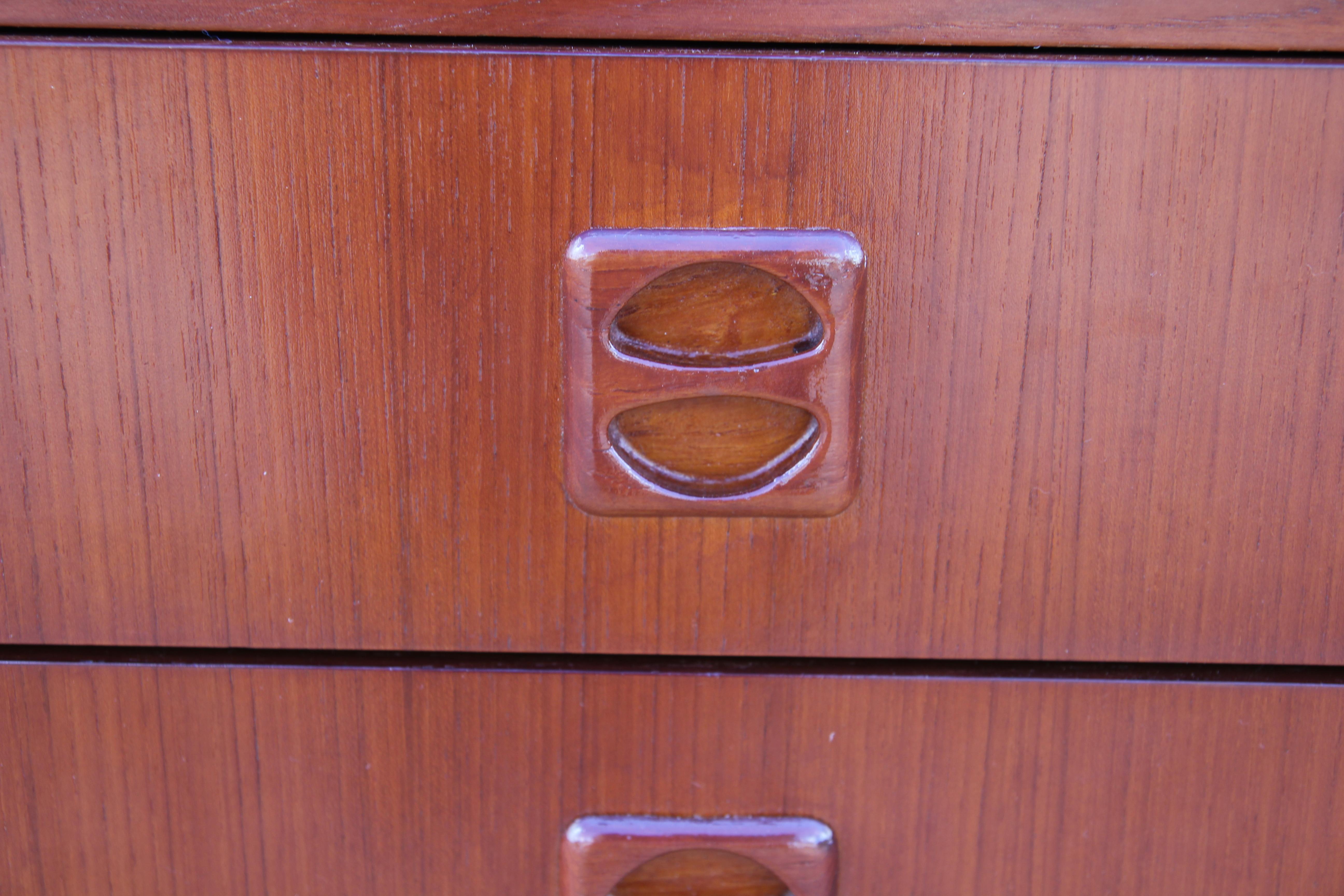 Modern Refinished Teak Side Table or Nightstand