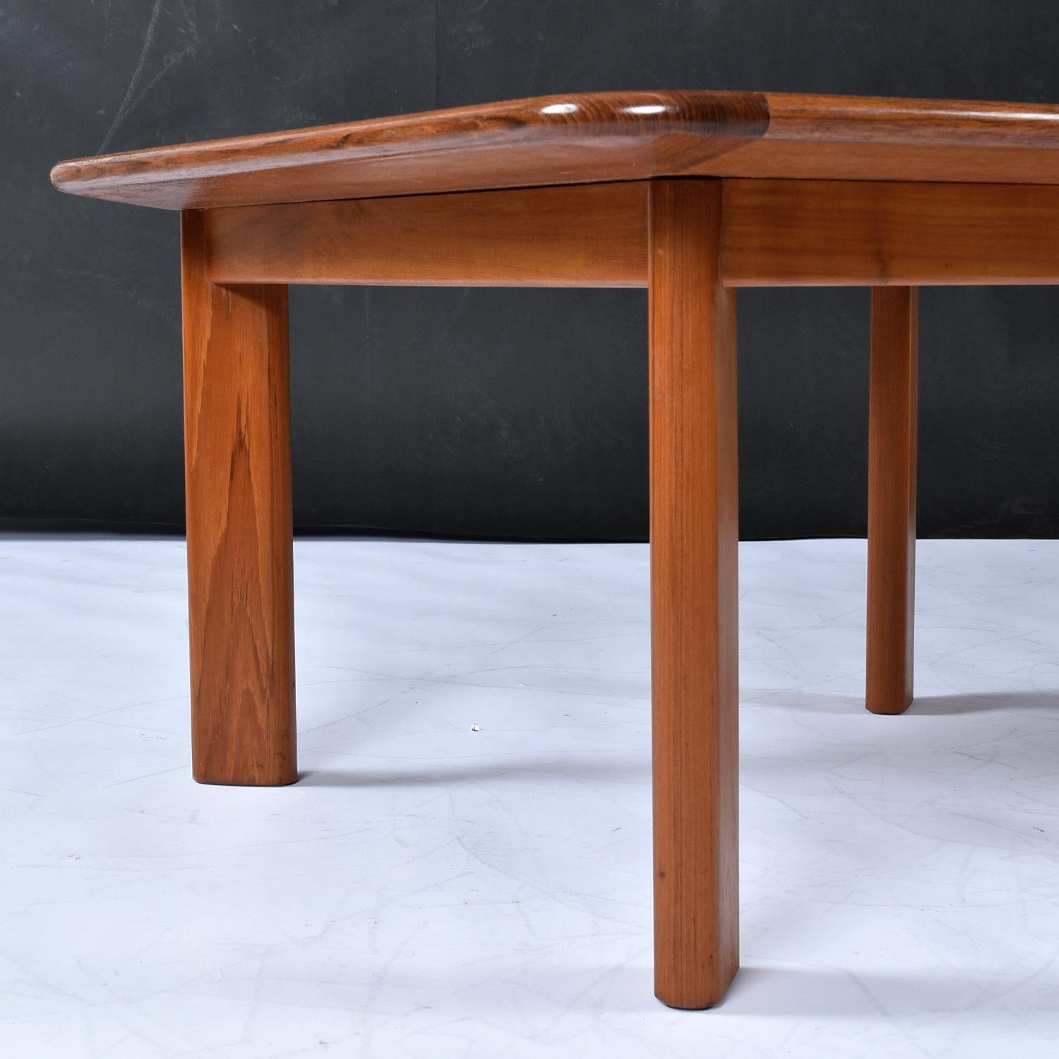 Scandinavian Modern Refinished Vintage Danish Modern Solid Teak Square Coffee Table For Sale