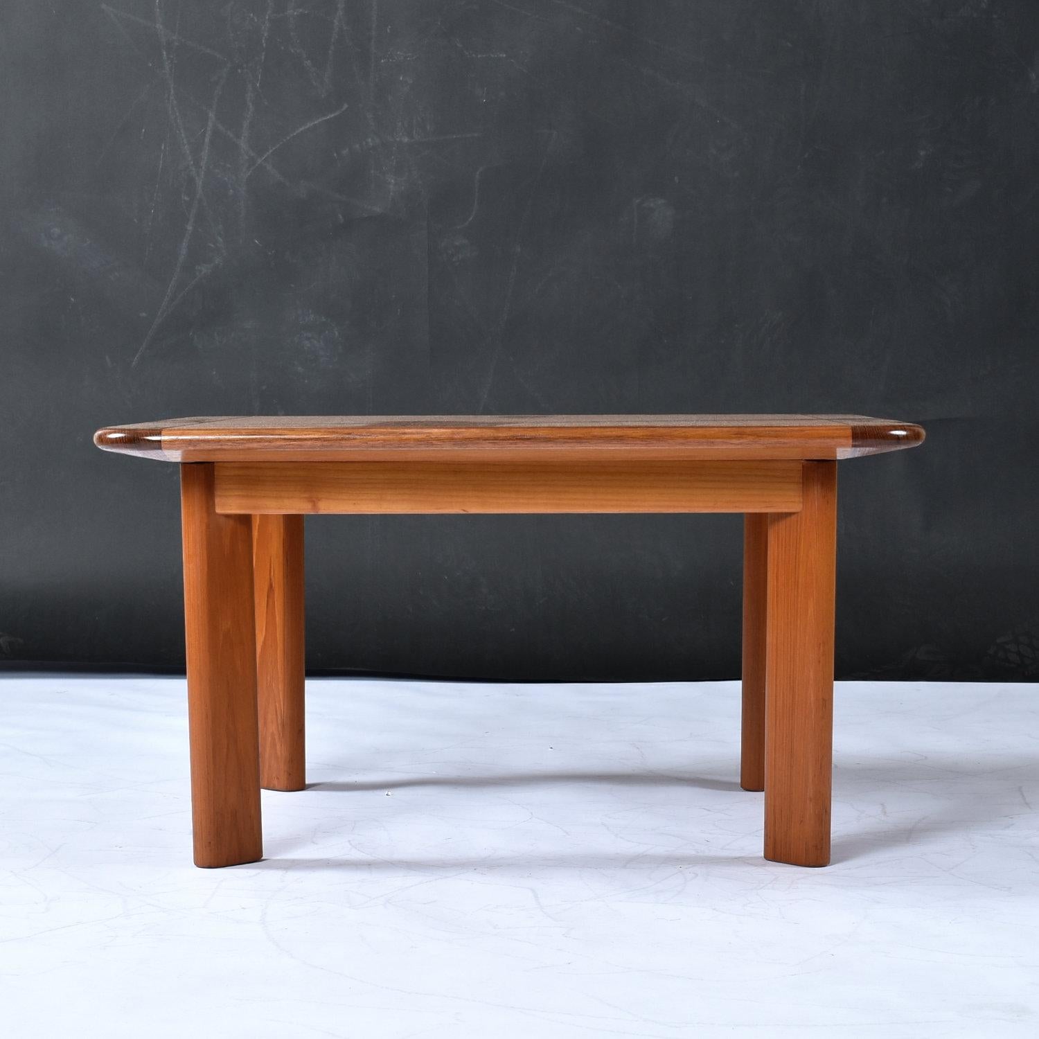 Canadian Refinished Vintage Danish Modern Solid Teak Square Coffee Table For Sale