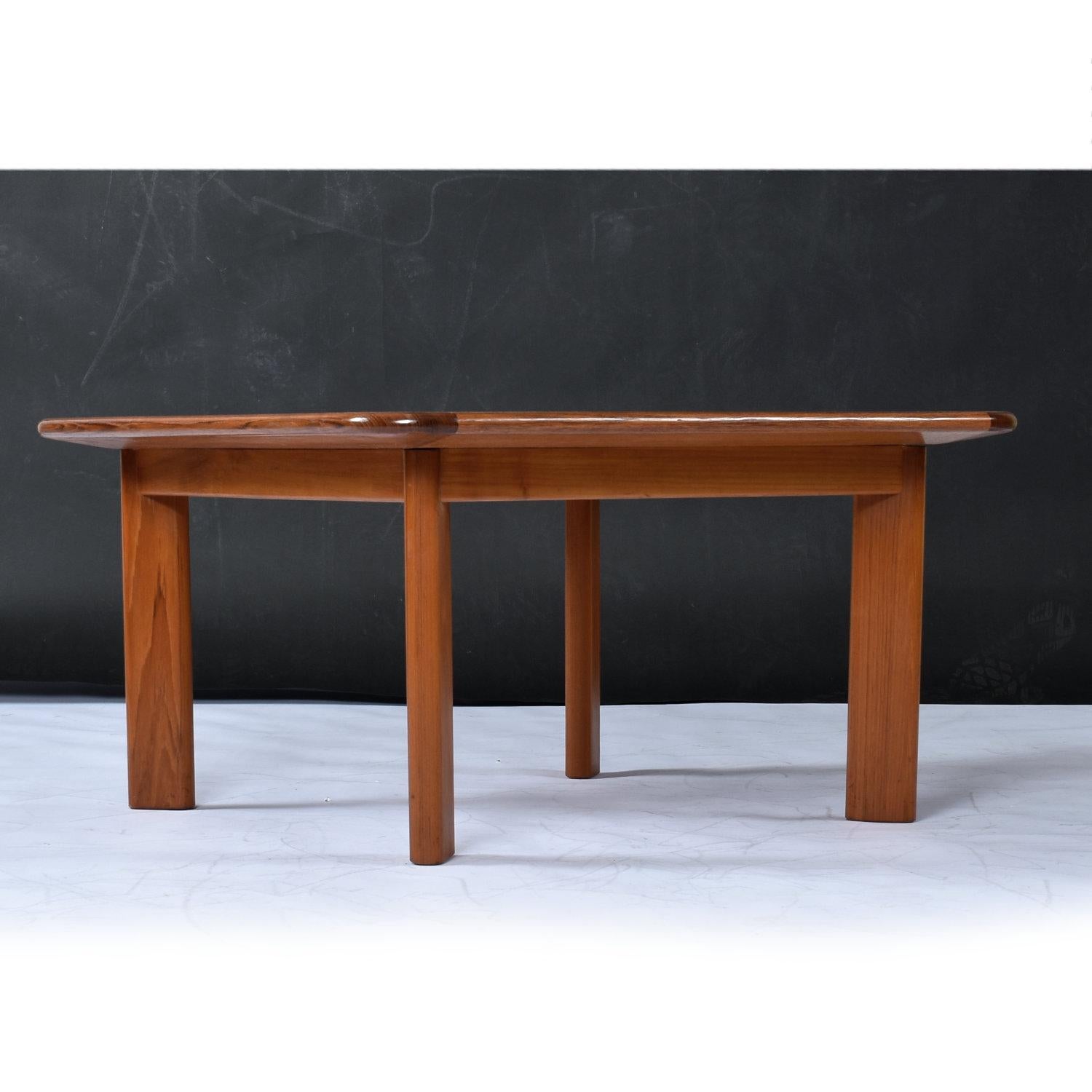 Late 20th Century Refinished Vintage Danish Modern Solid Teak Square Coffee Table For Sale