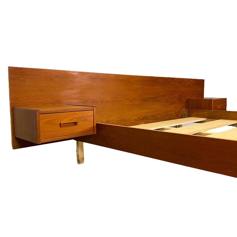 Refinished Vintage Teak Bed Frame For Sale at 1stDibs