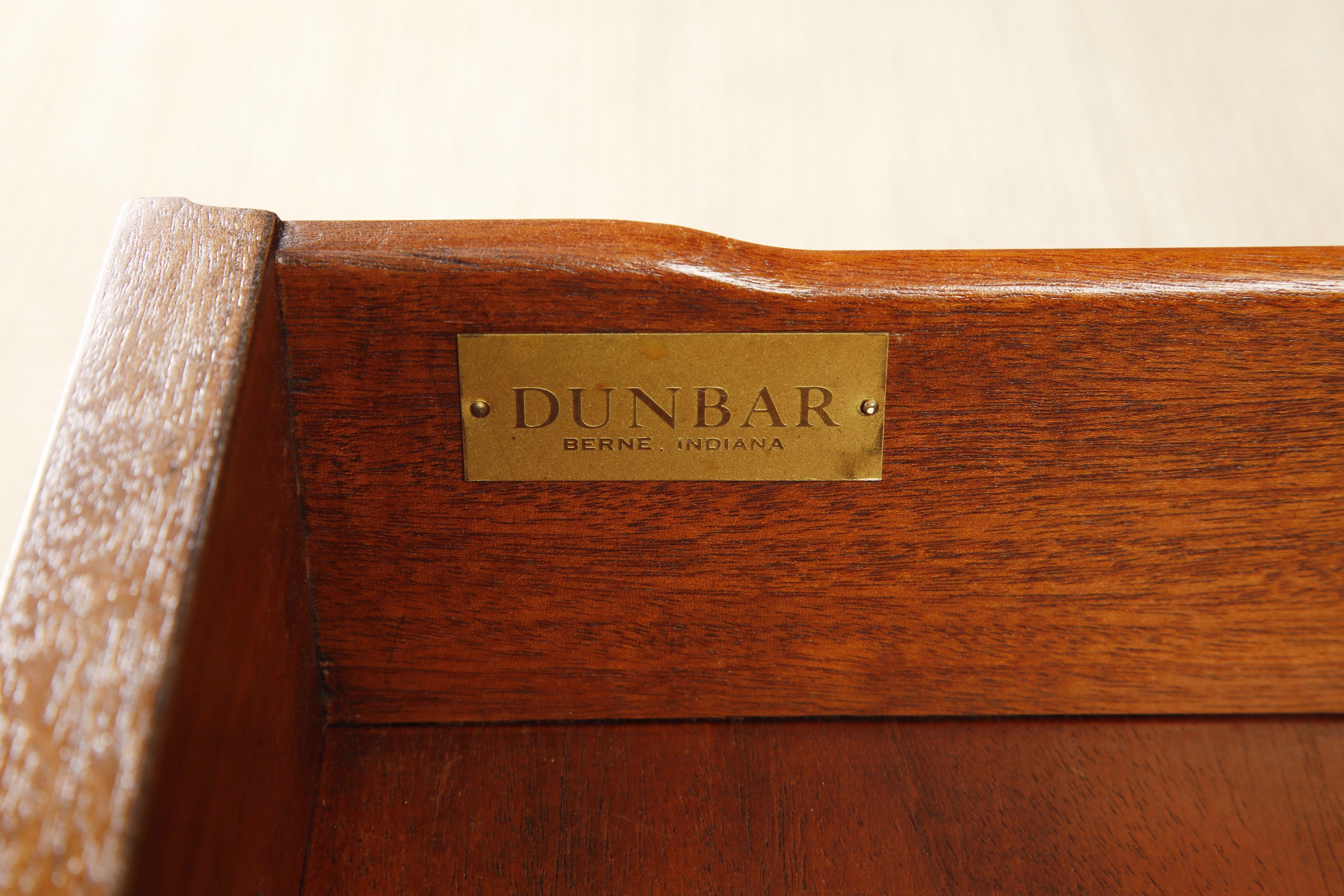 Refinished Walnut and Brass Dresser by Edward Wormley for Dunbar, C 1965, Signed 13