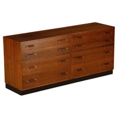 Refinished Walnut and Brass Chest Of Drawers by Edward Wormley for Dunbar, c 1965, Signed