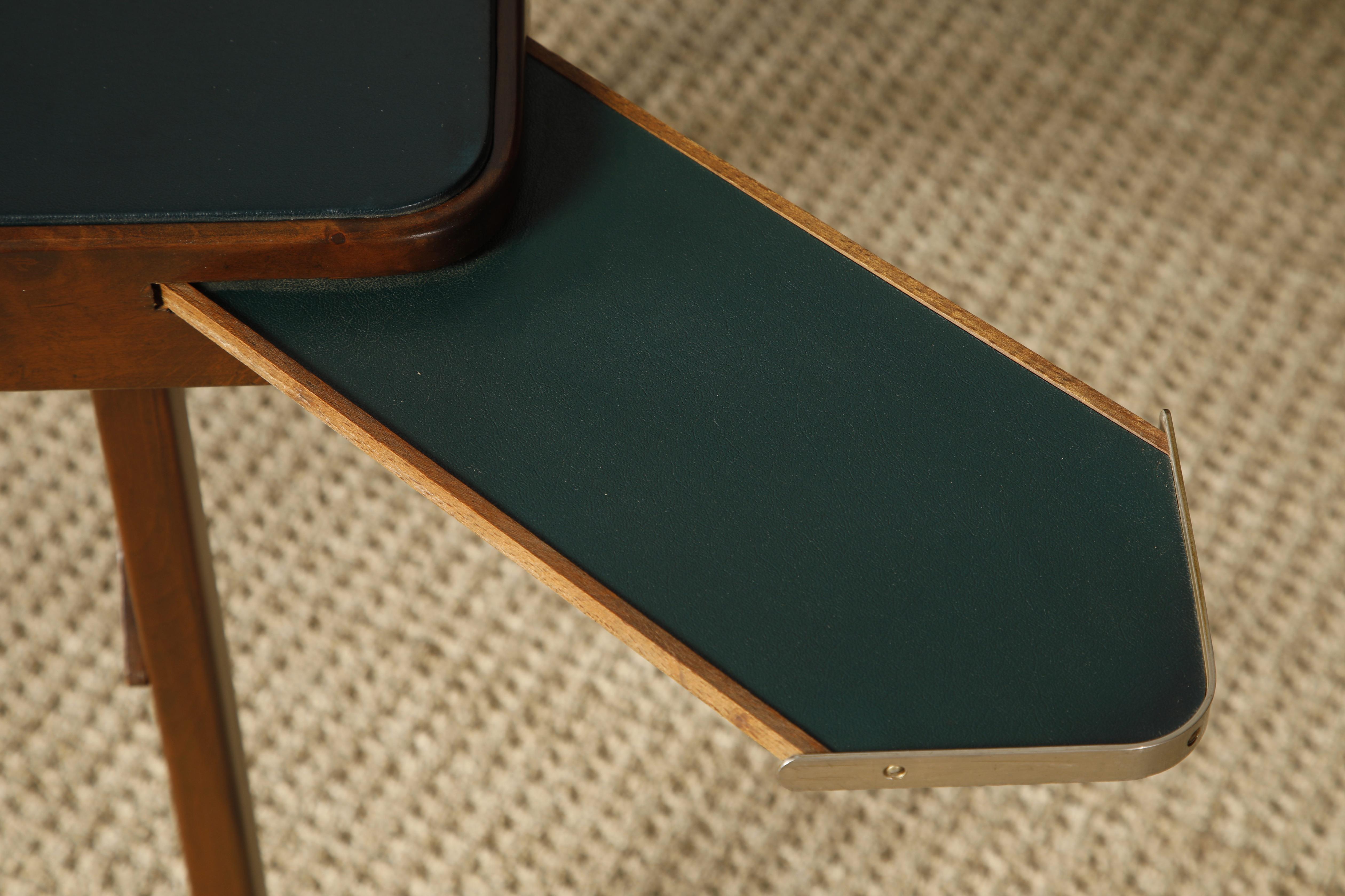 Refinished Walnut and Leather Folding Card / Game Table, c. Early 20th Century 7