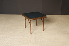 Refinished Walnut and Leather Folding Card / Game Table, c. Early 20th Century