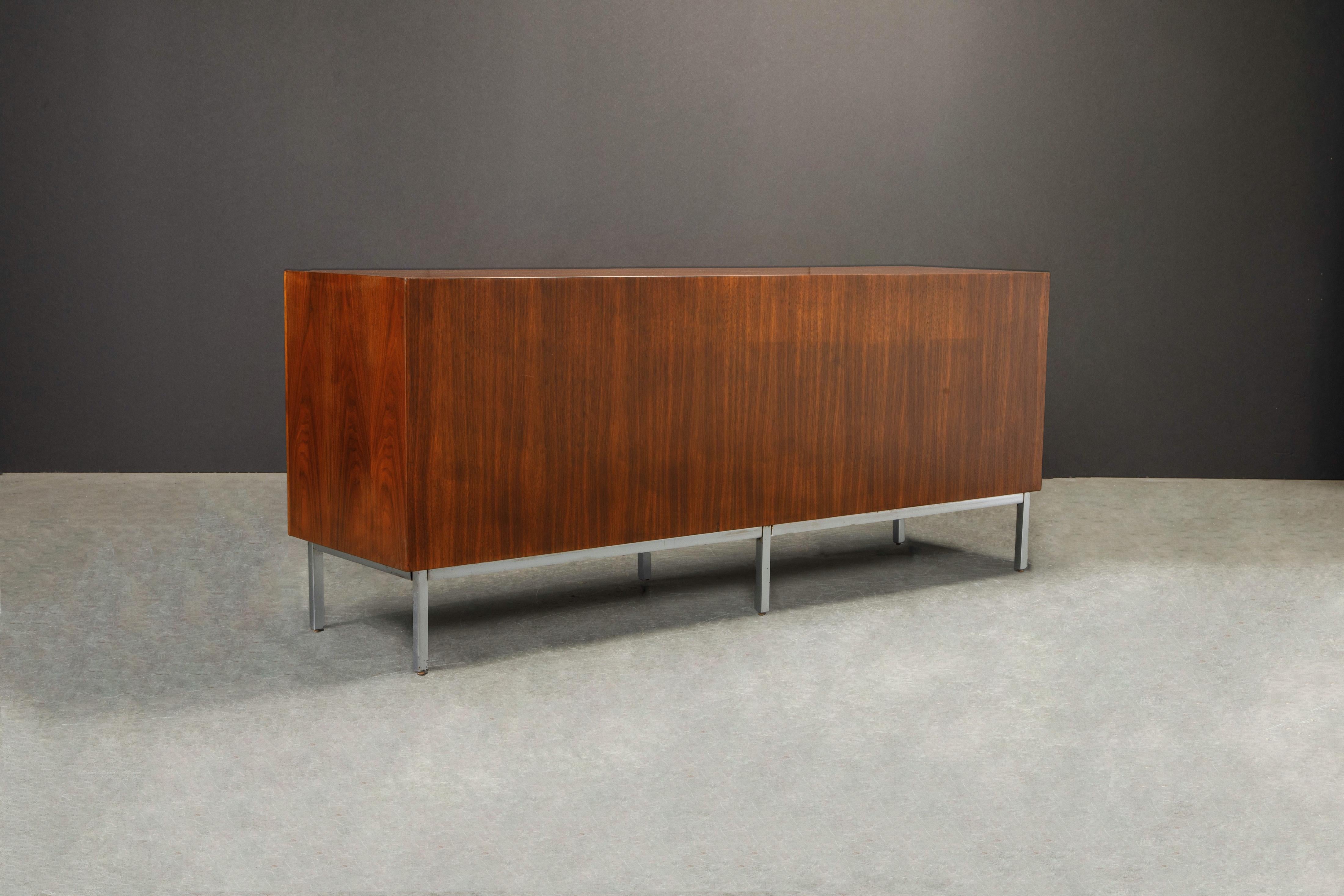 Refinished Walnut Florence Knoll Credenza for Knoll Studio, Signed  3