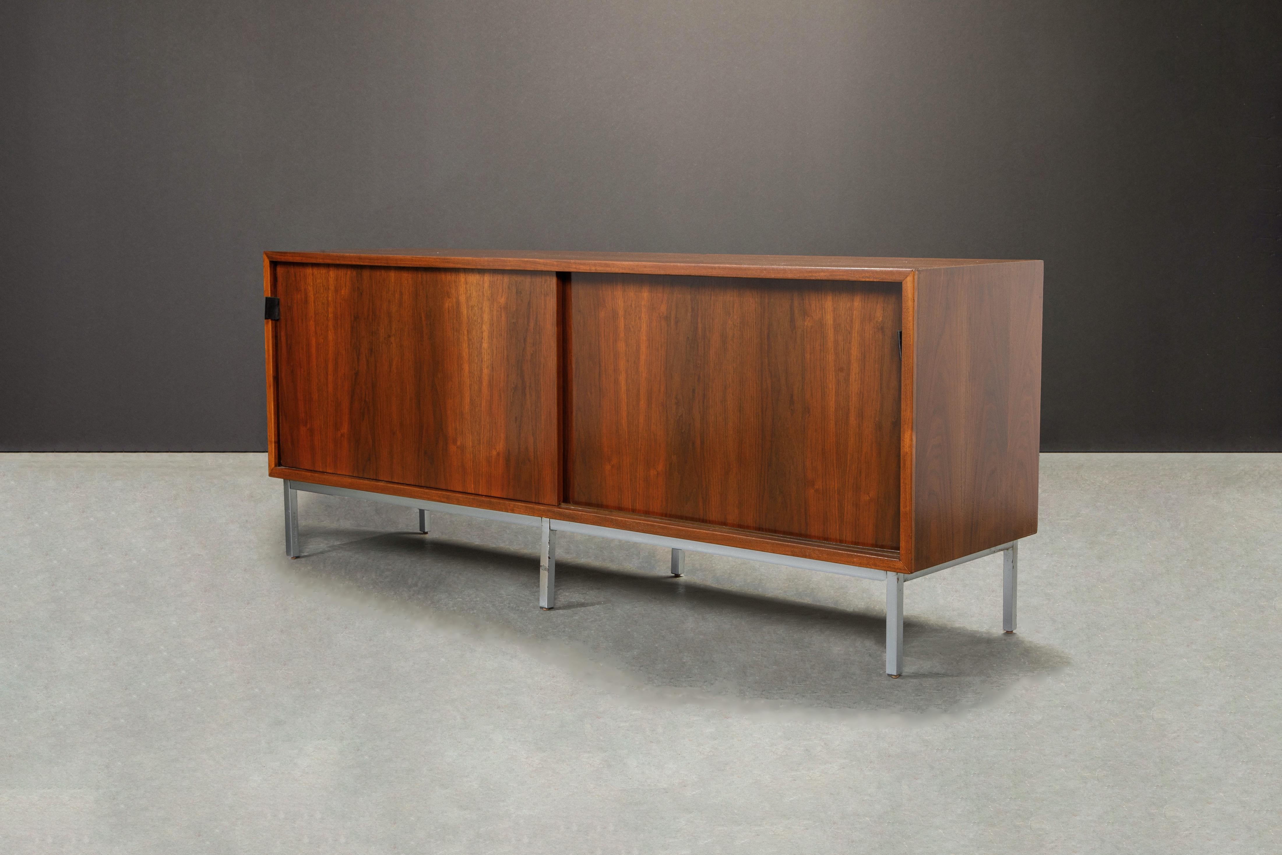 Refinished Walnut Florence Knoll Credenza for Knoll Studio, Signed  5