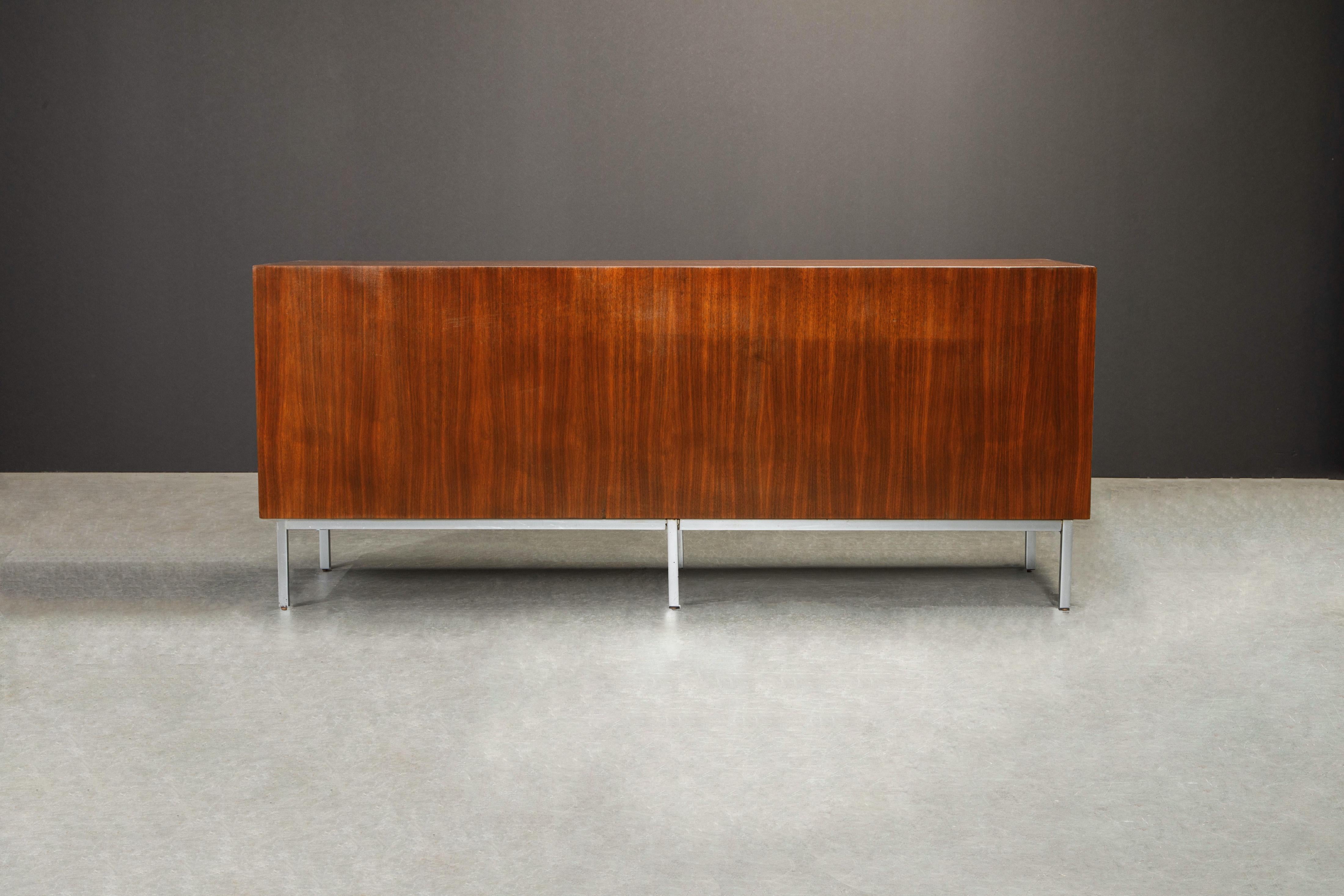 Refinished Walnut Florence Knoll Credenza for Knoll Studio, Signed  2