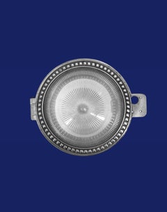 Lampada da tavolo Art Deco in vetro prismatico Holophane e metallo una coppia disponibile