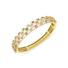 Reflection Bracelet in 18k Yellow Gold with Gemstones by Future Fortune Jewelry