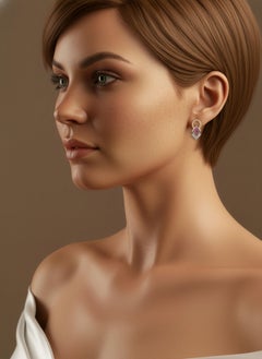 Pendientes "Reflejo" de Oro Blanco y Rosa con Brillantes H SI 1 y Turmalina.