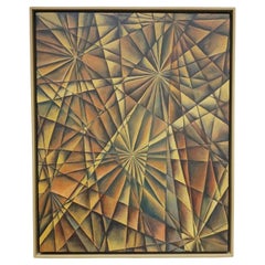 'Reflections' Art Deco Style Abstract Painting Contemporary