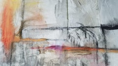 "Reflections, " Black, White and Gray Abstract Painting by Kathi Robinson Frank