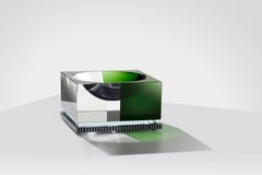 Reflections Copenhagen Denver Bowl Large in Green and Clear Crystal