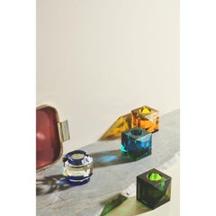 Reflections Copenhagen Ophelia T-Light Holder in Amber & Black Crystal