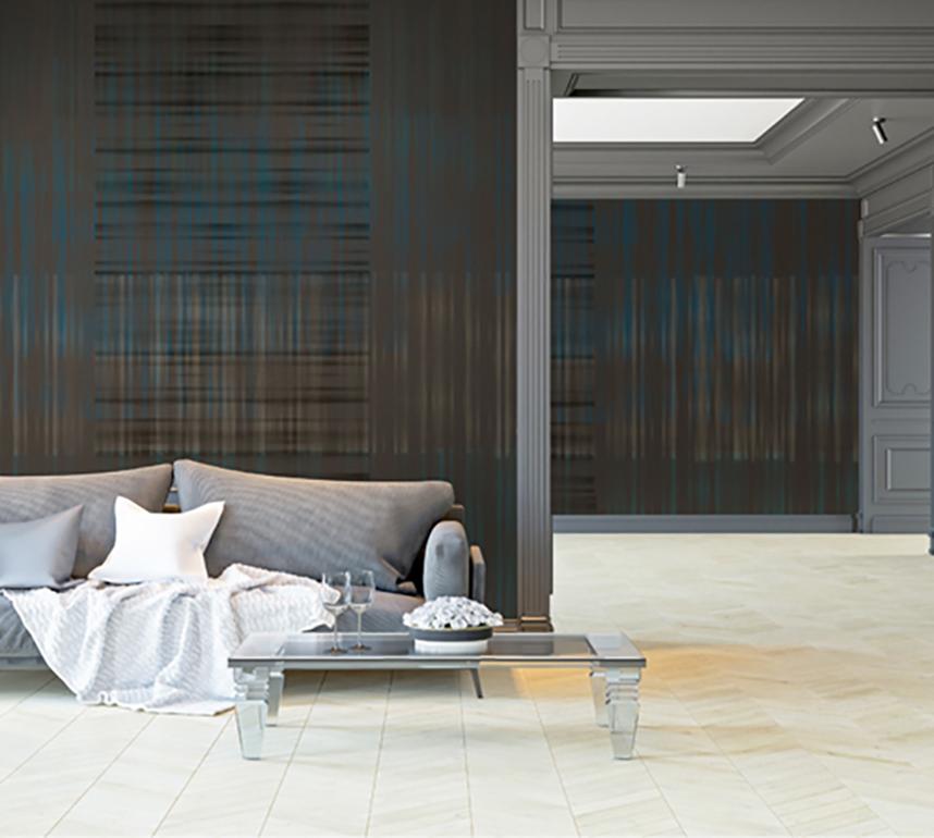 Contemporary Reflections Non-Repeating Large Scale Wallcovering For Sale